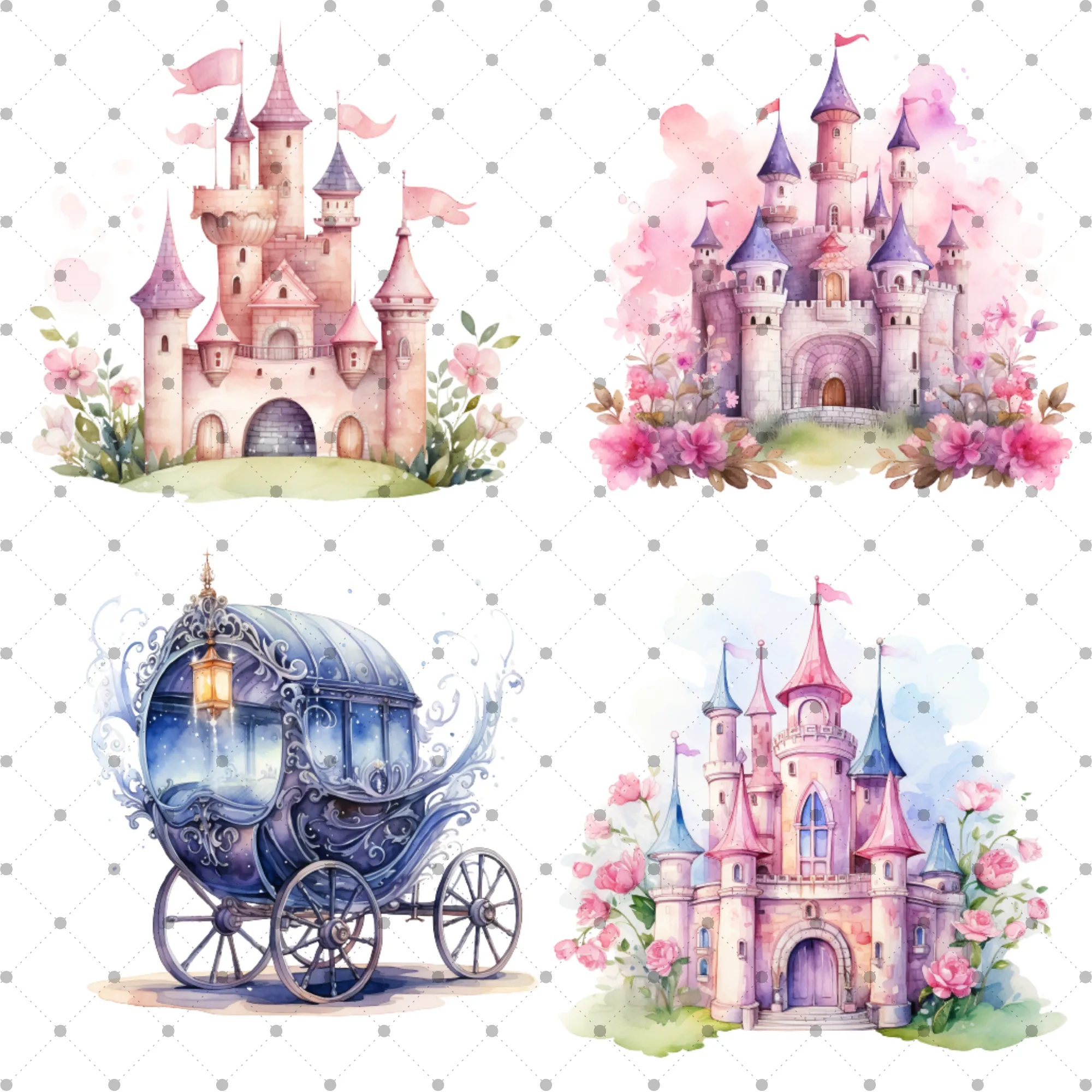 Little Princess Clipart, Watercolor Princess Clipart, Little Princess Ornaments, Baby Princess, Castle Sublimation Design, Princess Birthday, Fairytale Princes 027
