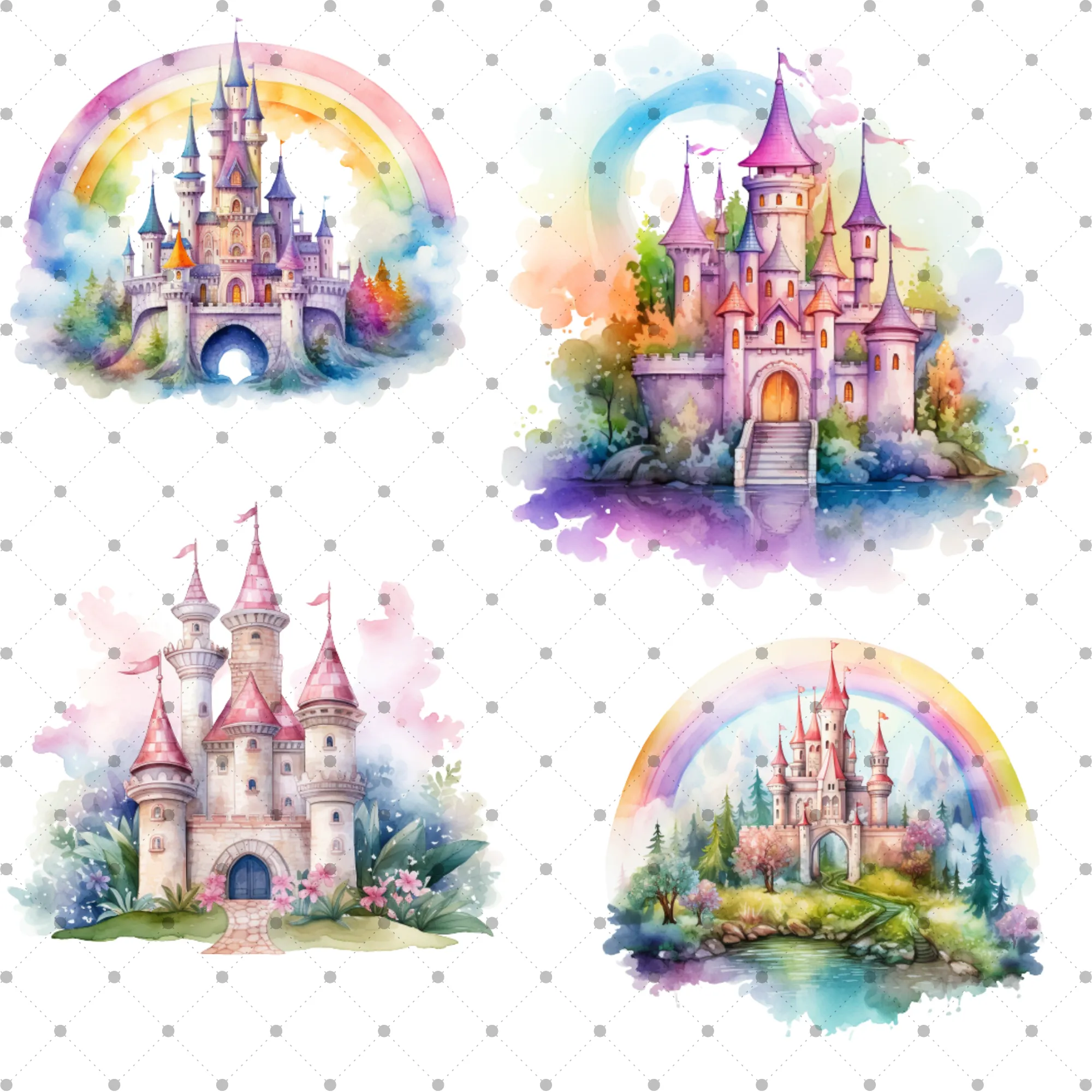 Little Princess Clipart, Watercolor Princess Clipart, Little Princess Ornaments, Baby Princess, Castle Sublimation Design, Princess Birthday, Fairytale Princes 027