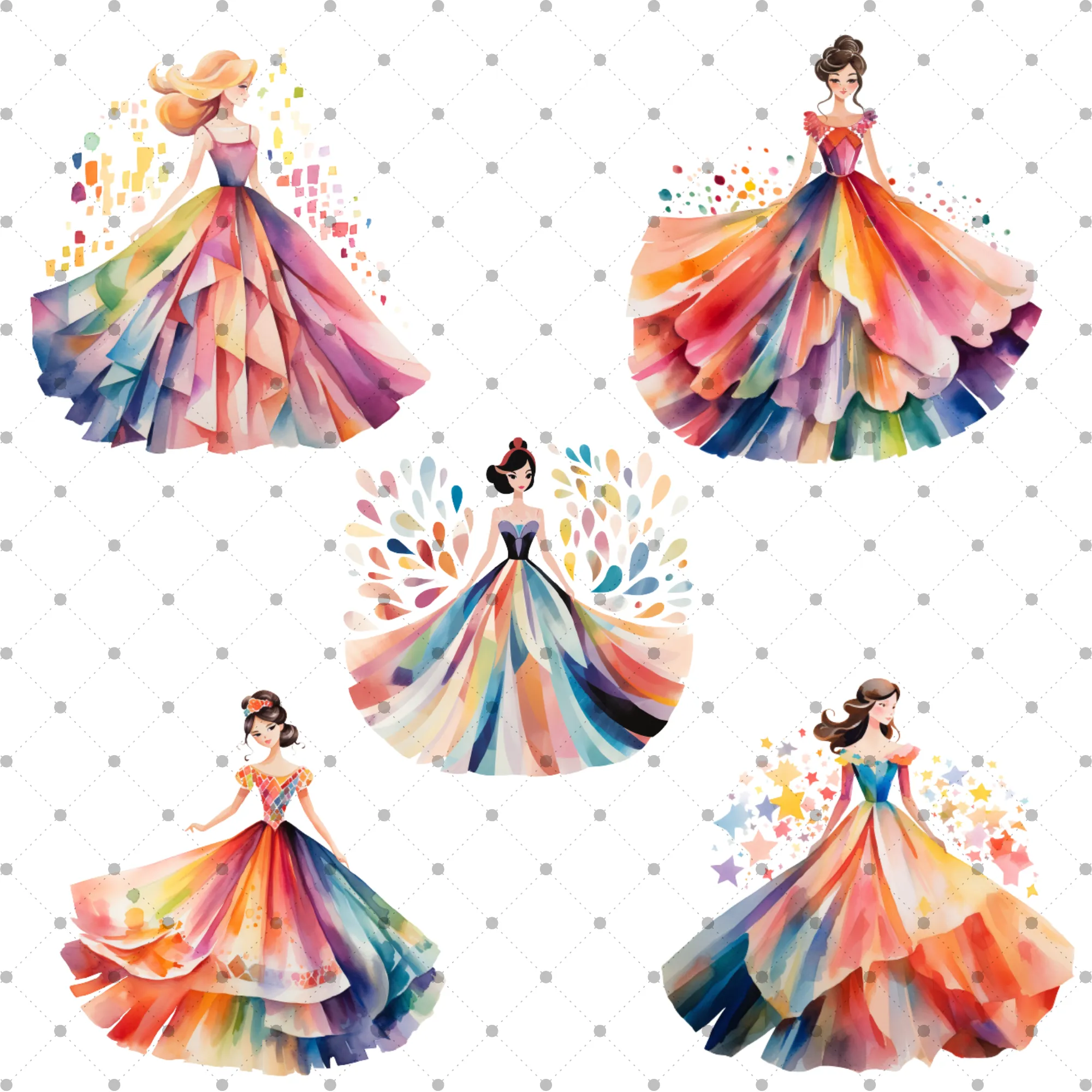 Little Princess Clipart, Watercolor Princess Clipart, Little Princess Ornaments, Baby Princess, Castle Sublimation Design, Princess Birthday, Fairytale Princes 027