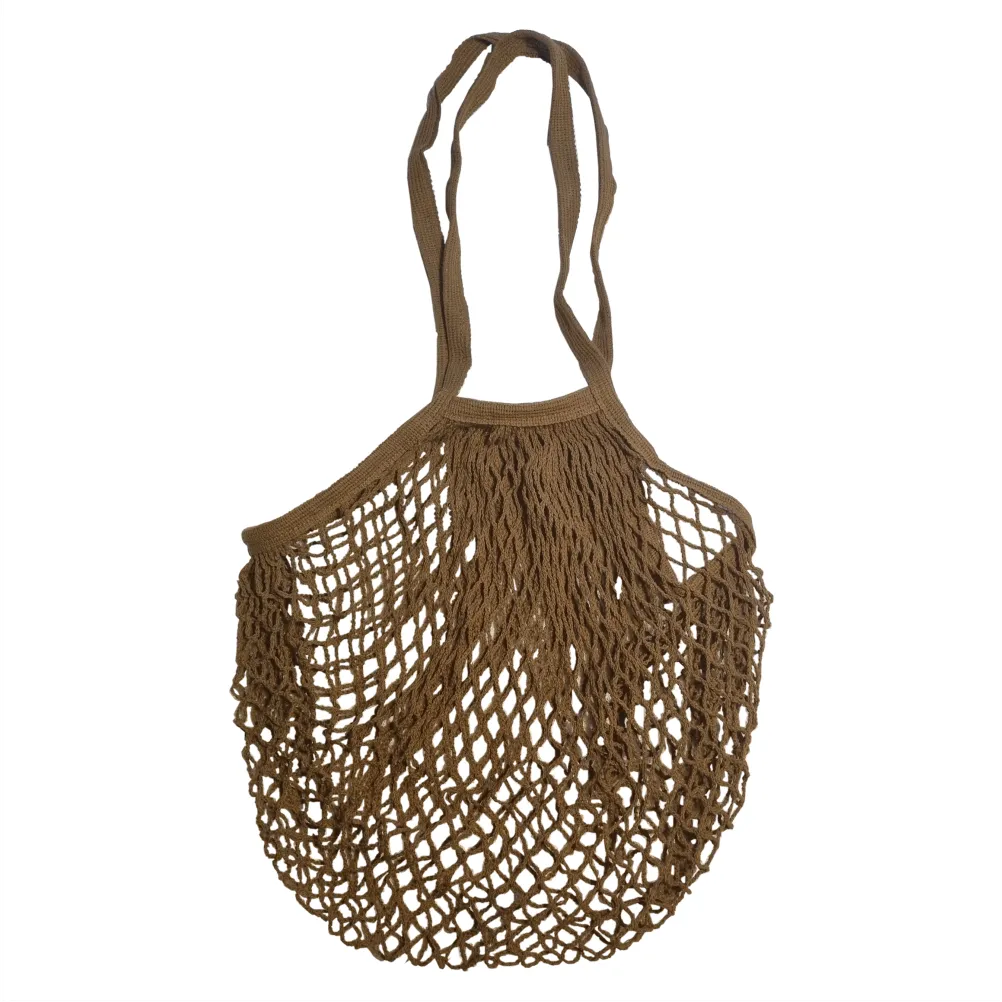 Long Handles - Organic Cotton - Reusable Grocery Mesh Shopping Bag - Turquoise