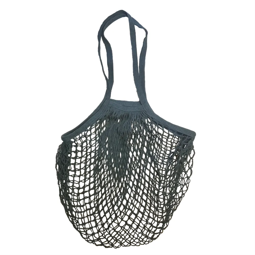 Long Handles - Organic Cotton - Reusable Grocery Mesh Shopping Bag - Turquoise