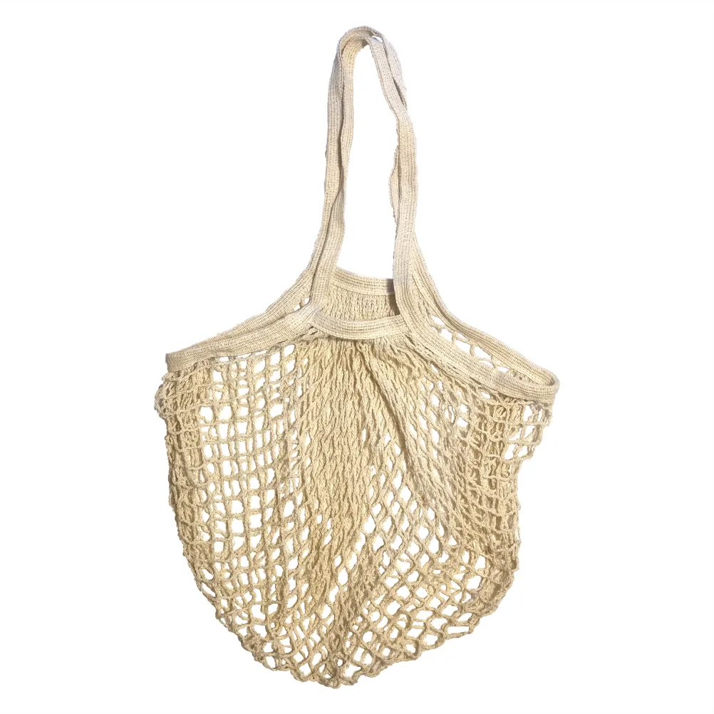 Long Handles - Organic Cotton - Reusable Grocery Mesh Shopping Bag - Turquoise