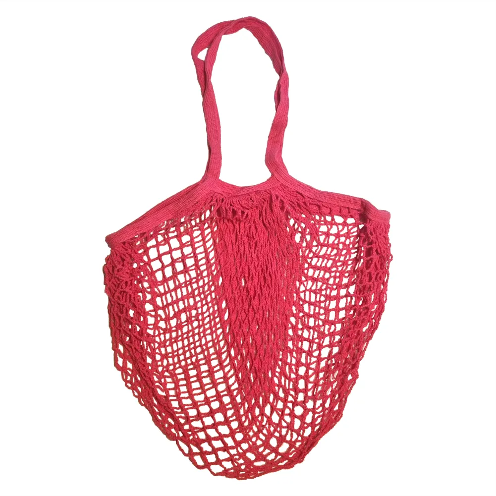 Long Handles - Organic Cotton - Reusable Grocery Mesh Shopping Bag - Turquoise