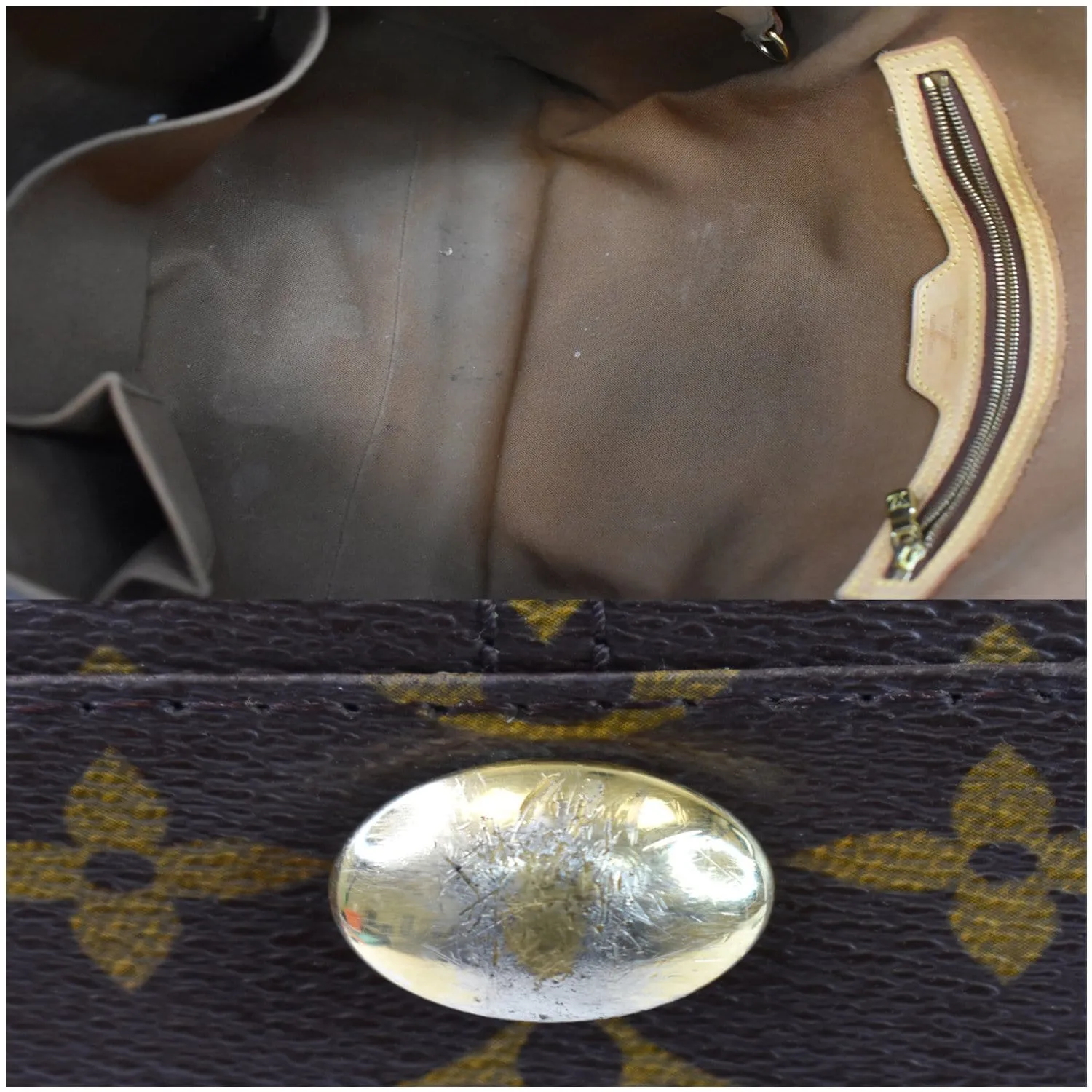 LOUIS VUITTON Abbesses Monogram Canvas Messenger Bag Brown