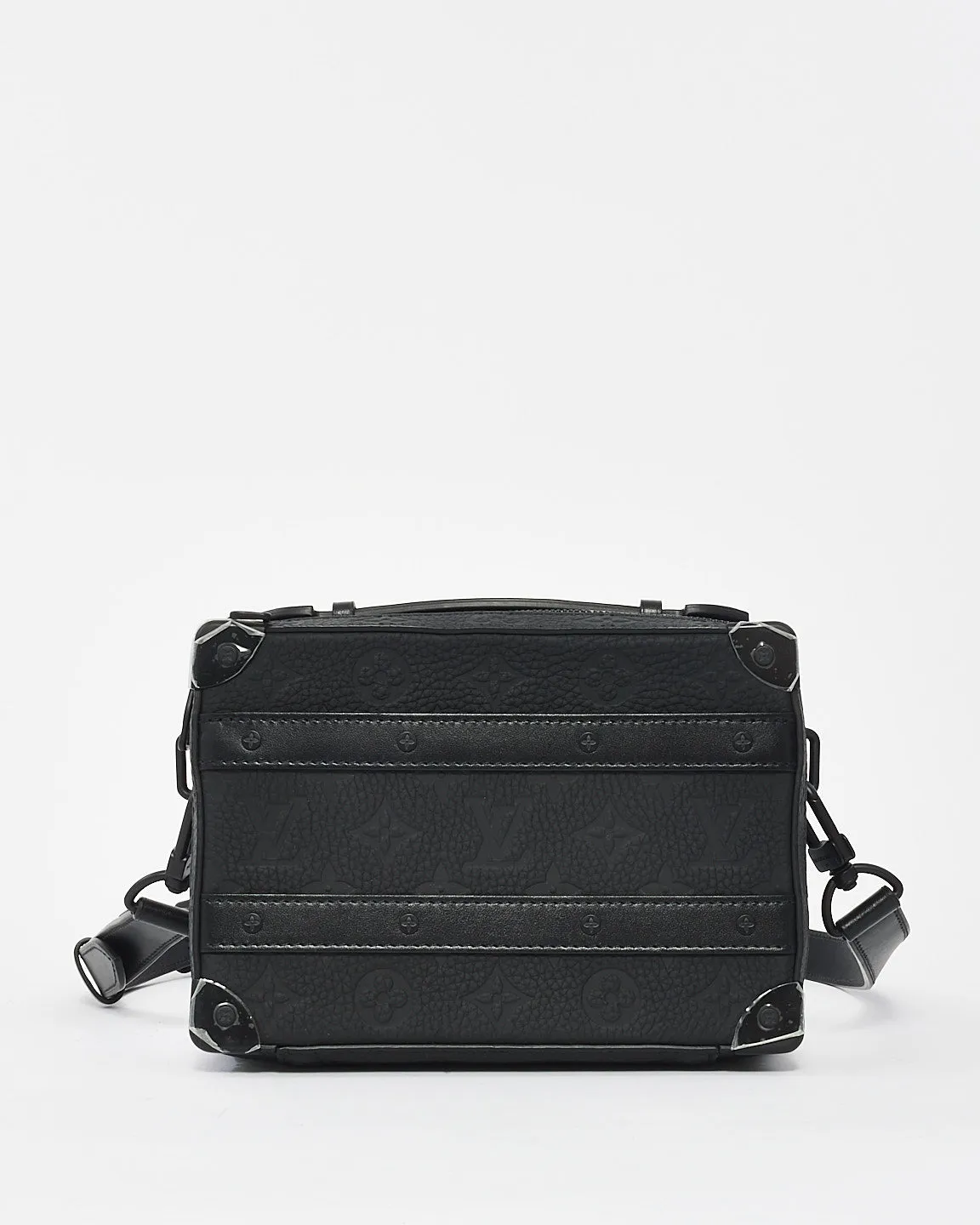 Louis Vuitton Black Monogram Embossed Taurillon Leather Soft Handle Trunk Crossbody