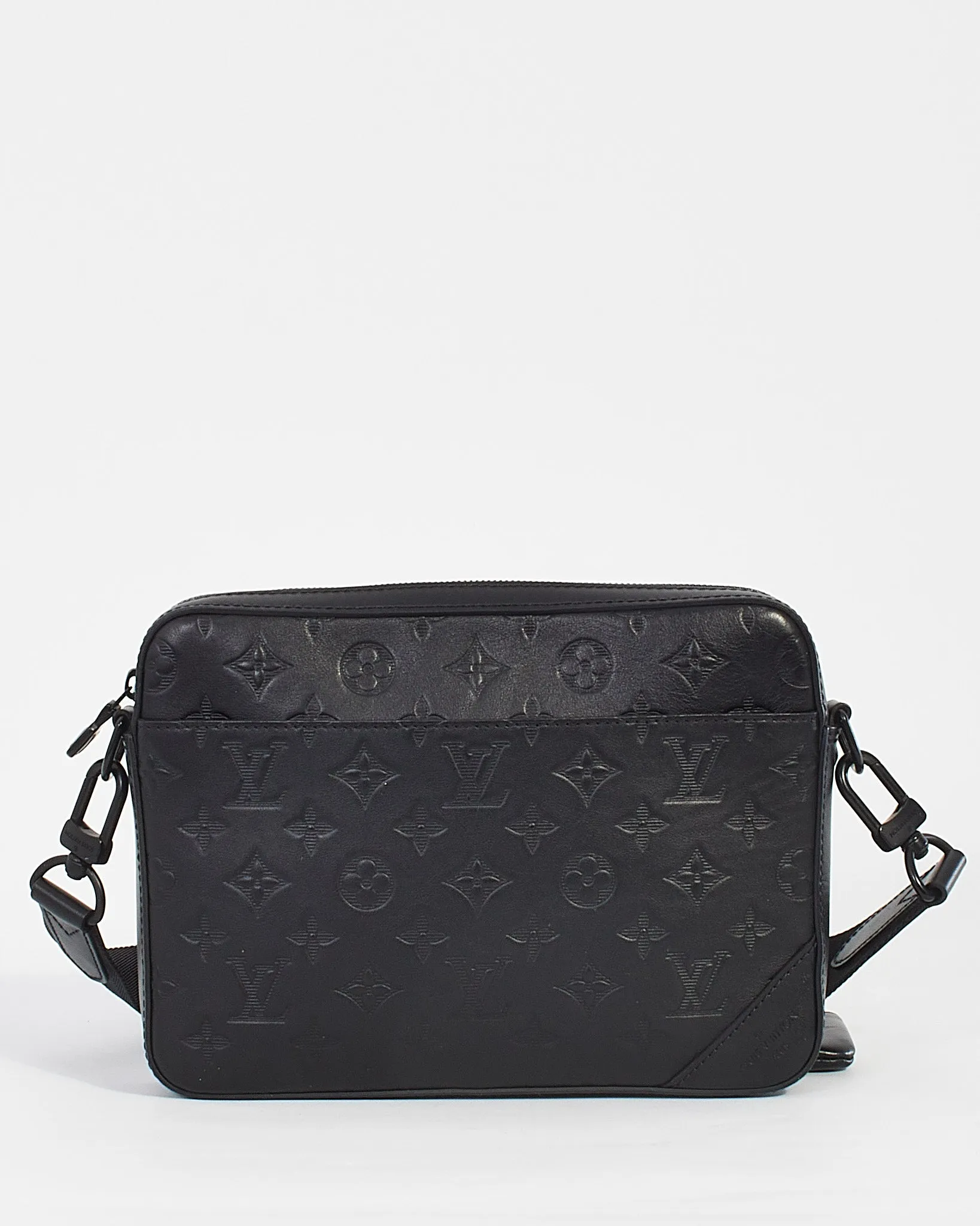 Louis Vuitton Black Monogram Shadow Leather Duo Messenger Bag