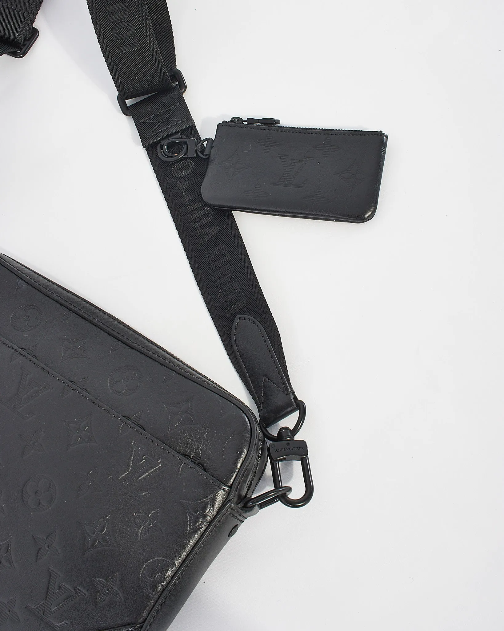 Louis Vuitton Black Monogram Shadow Leather Duo Messenger Bag