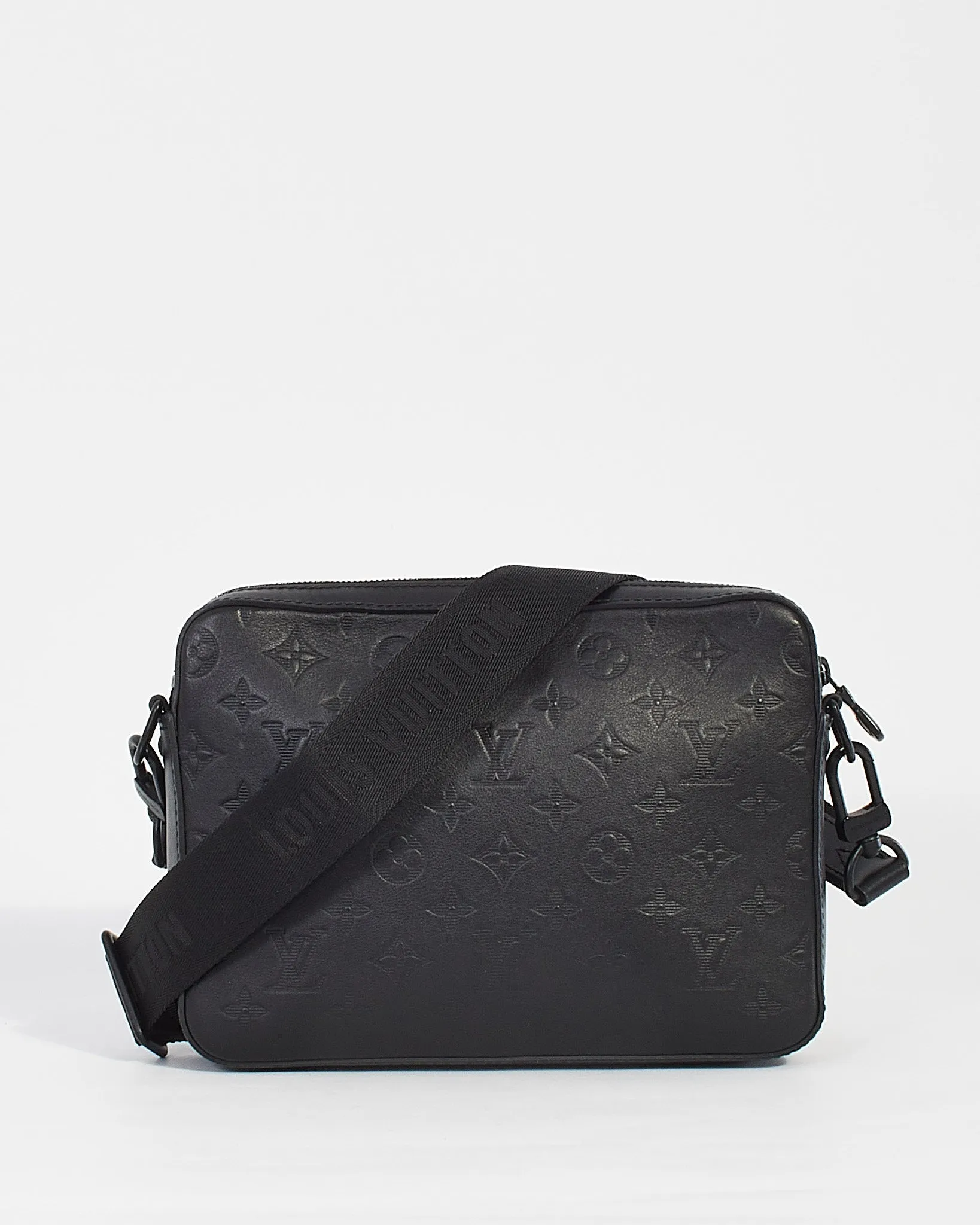 Louis Vuitton Black Monogram Shadow Leather Duo Messenger Bag