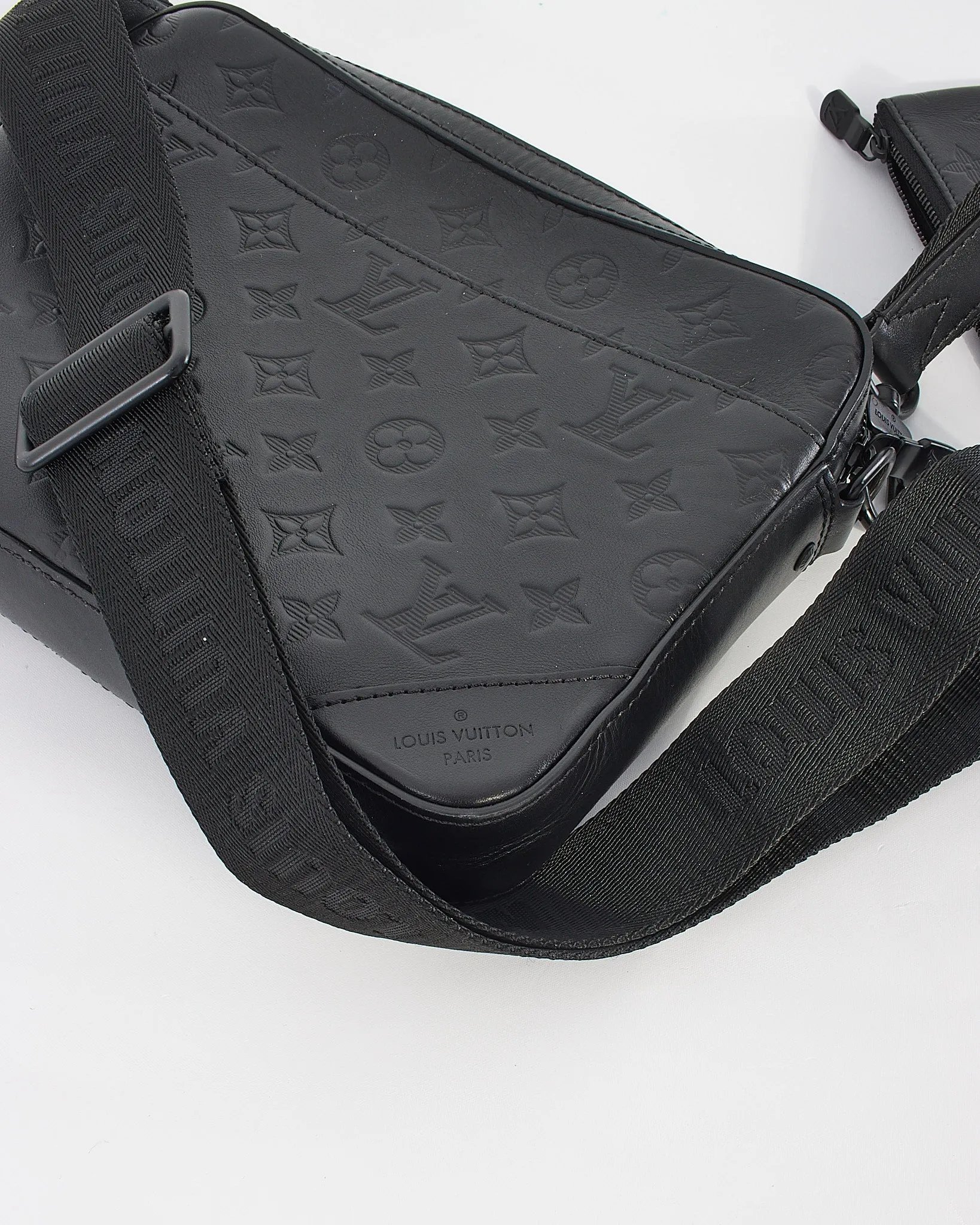 Louis Vuitton Black Monogram Shadow Leather Duo Messenger Bag