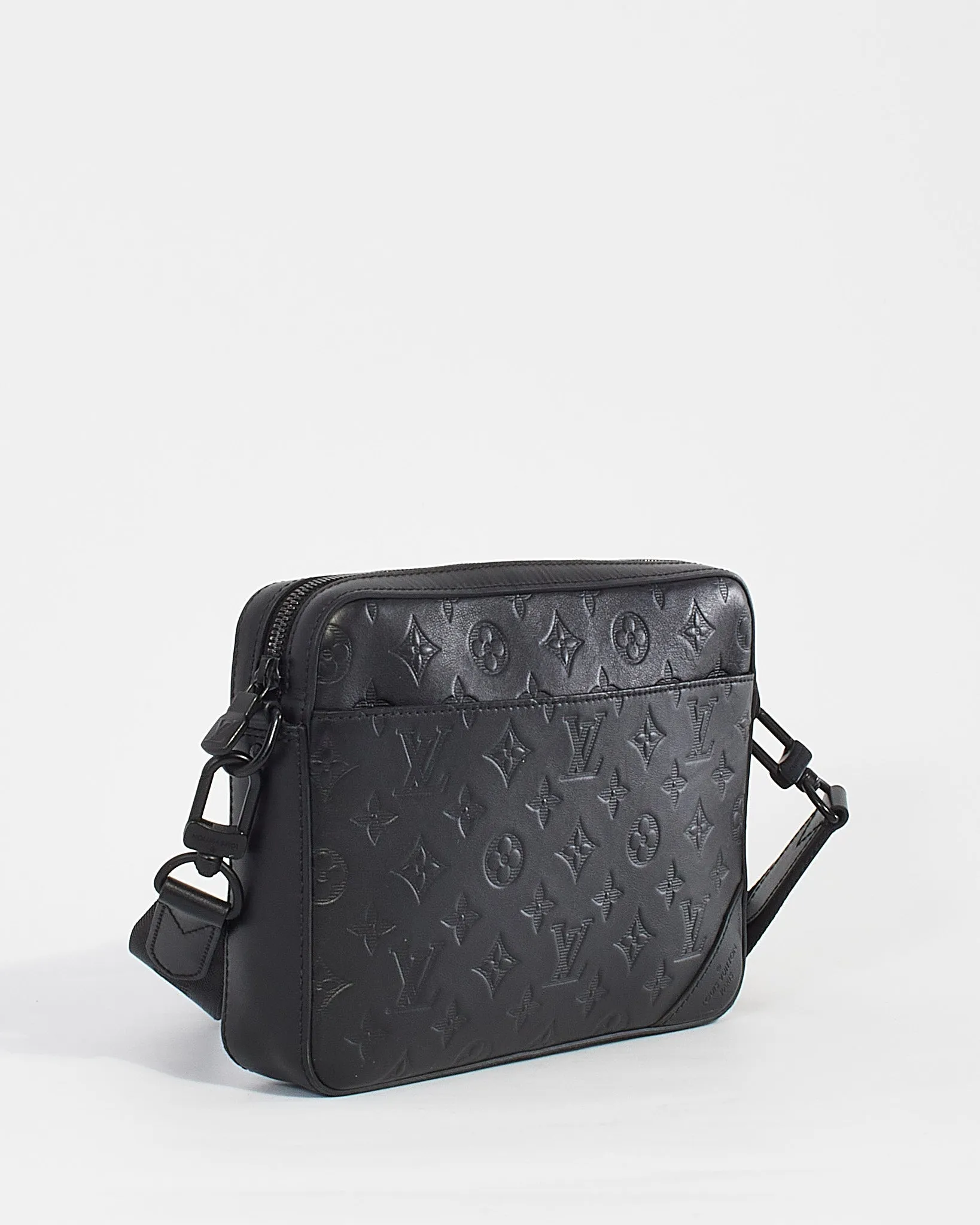 Louis Vuitton Black Monogram Shadow Leather Duo Messenger Bag