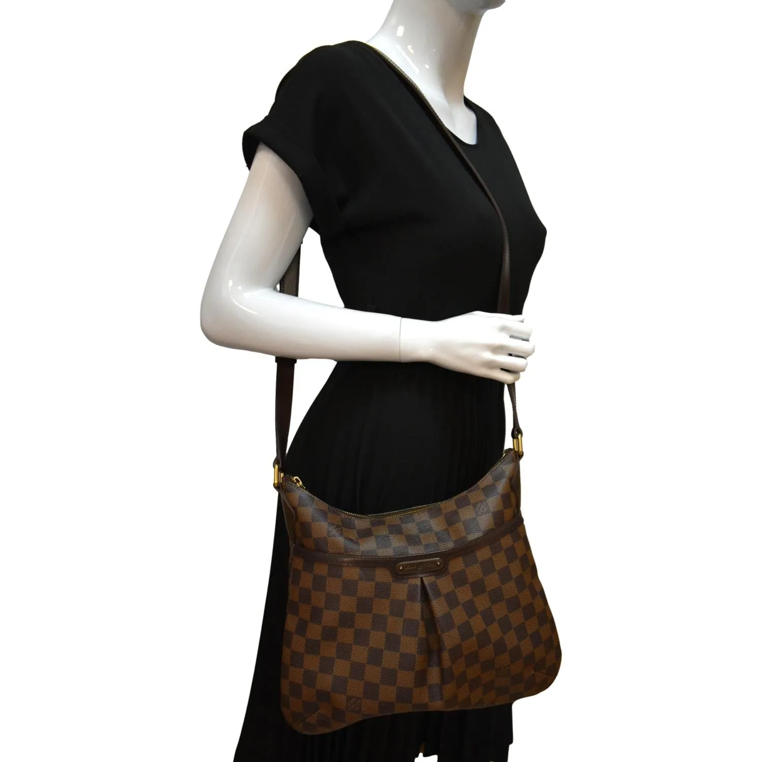 LOUIS VUITTON Bloomsbury PM Damier Ebene Crossbody Bag Brown