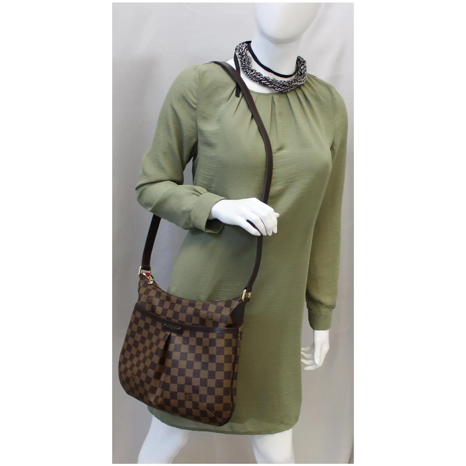 LOUIS VUITTON Bloomsbury PM Damier Ebene Crossbody Bag Brown