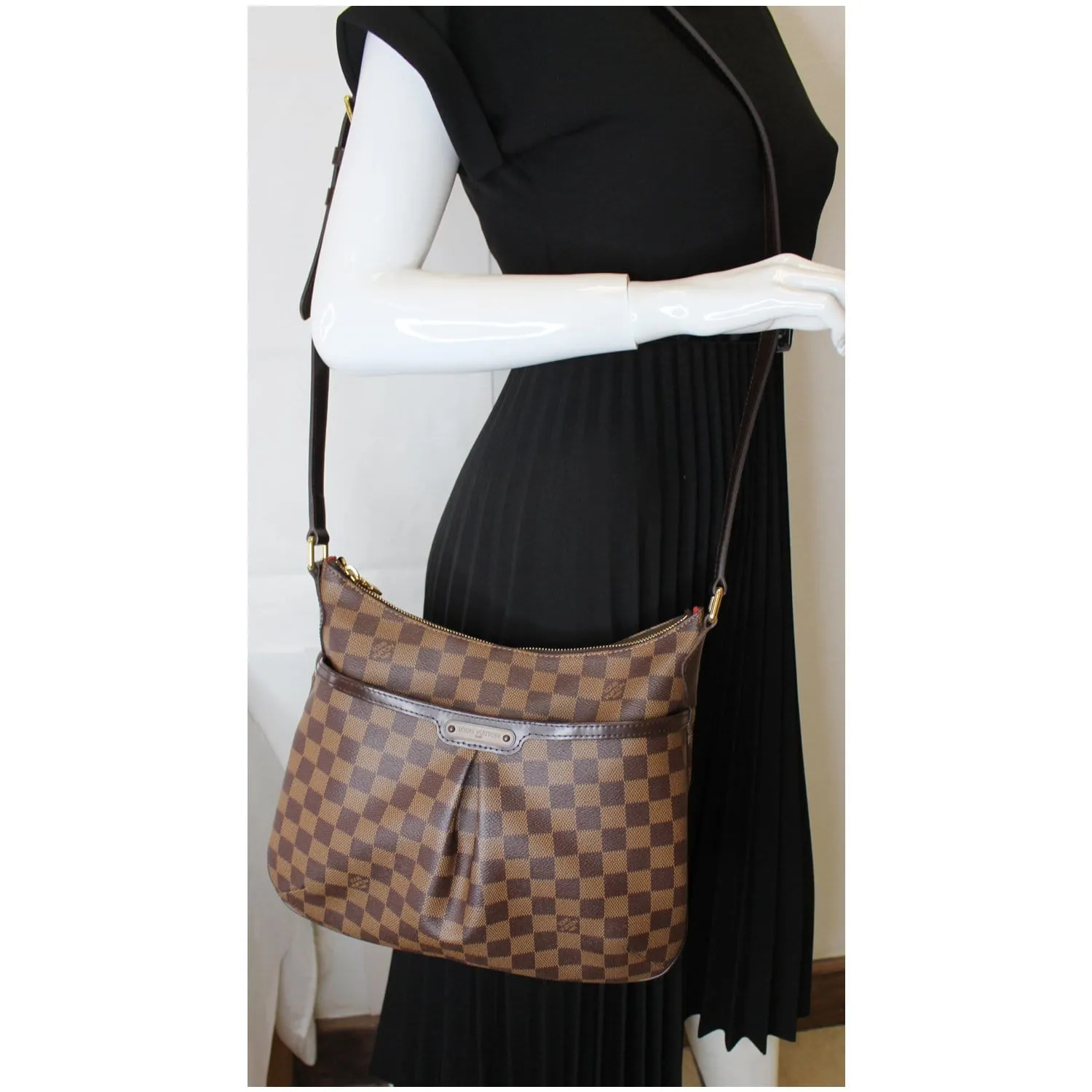 LOUIS VUITTON Bloomsbury PM Damier Ebene Crossbody Bag Brown