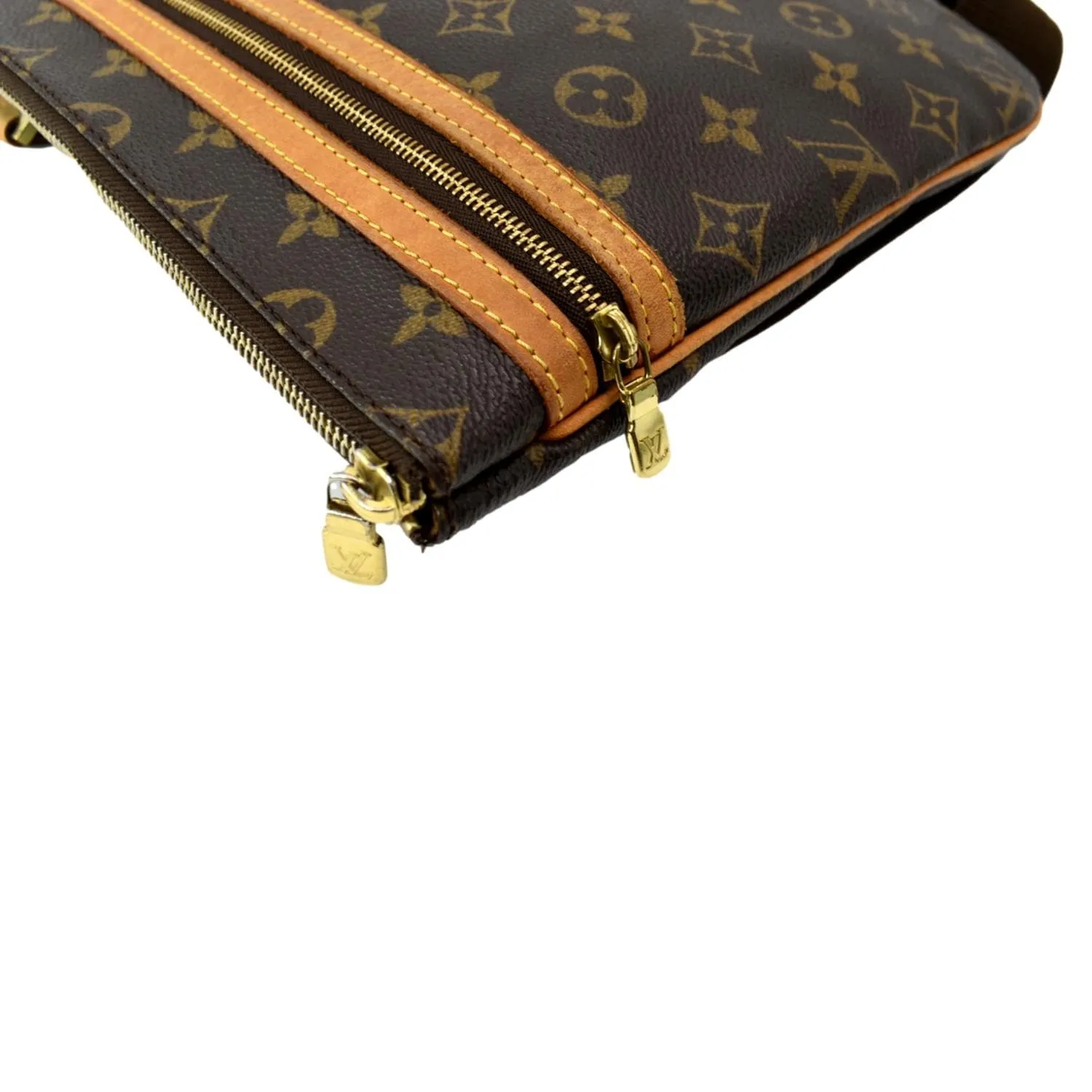 LOUIS VUITTON Bosphore Pochette Monogram Canvas Shoulder Bag Brown