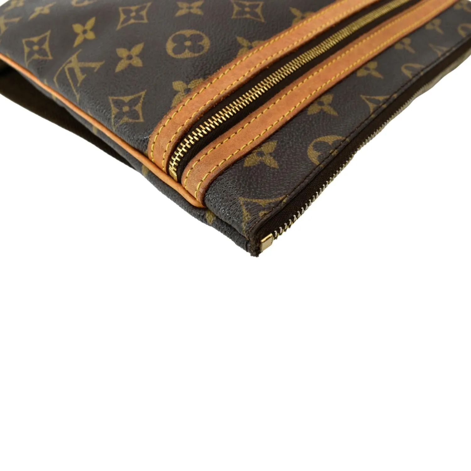 LOUIS VUITTON Bosphore Pochette Monogram Canvas Shoulder Bag Brown