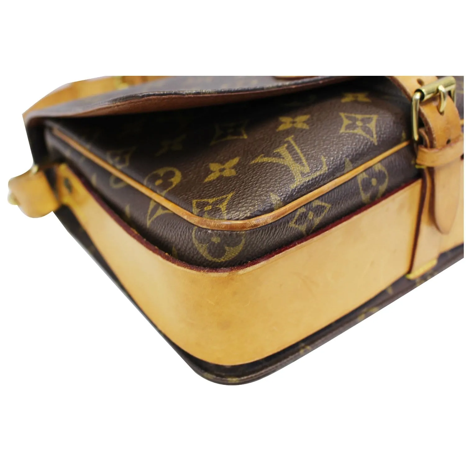 LOUIS VUITTON Cartouchiere MM Monogram Canavs Crossbody Bag Brown