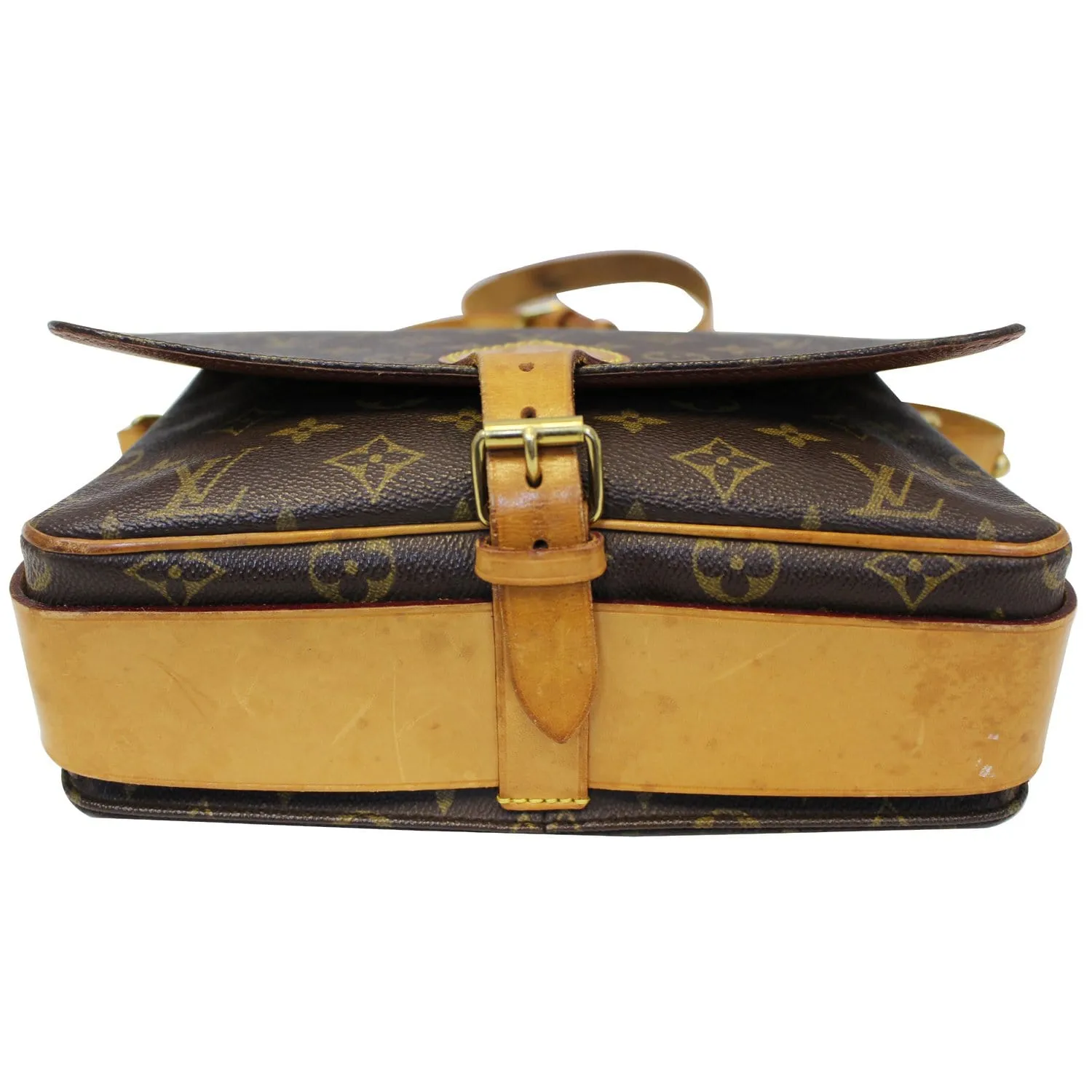 LOUIS VUITTON Cartouchiere MM Monogram Canavs Crossbody Bag Brown