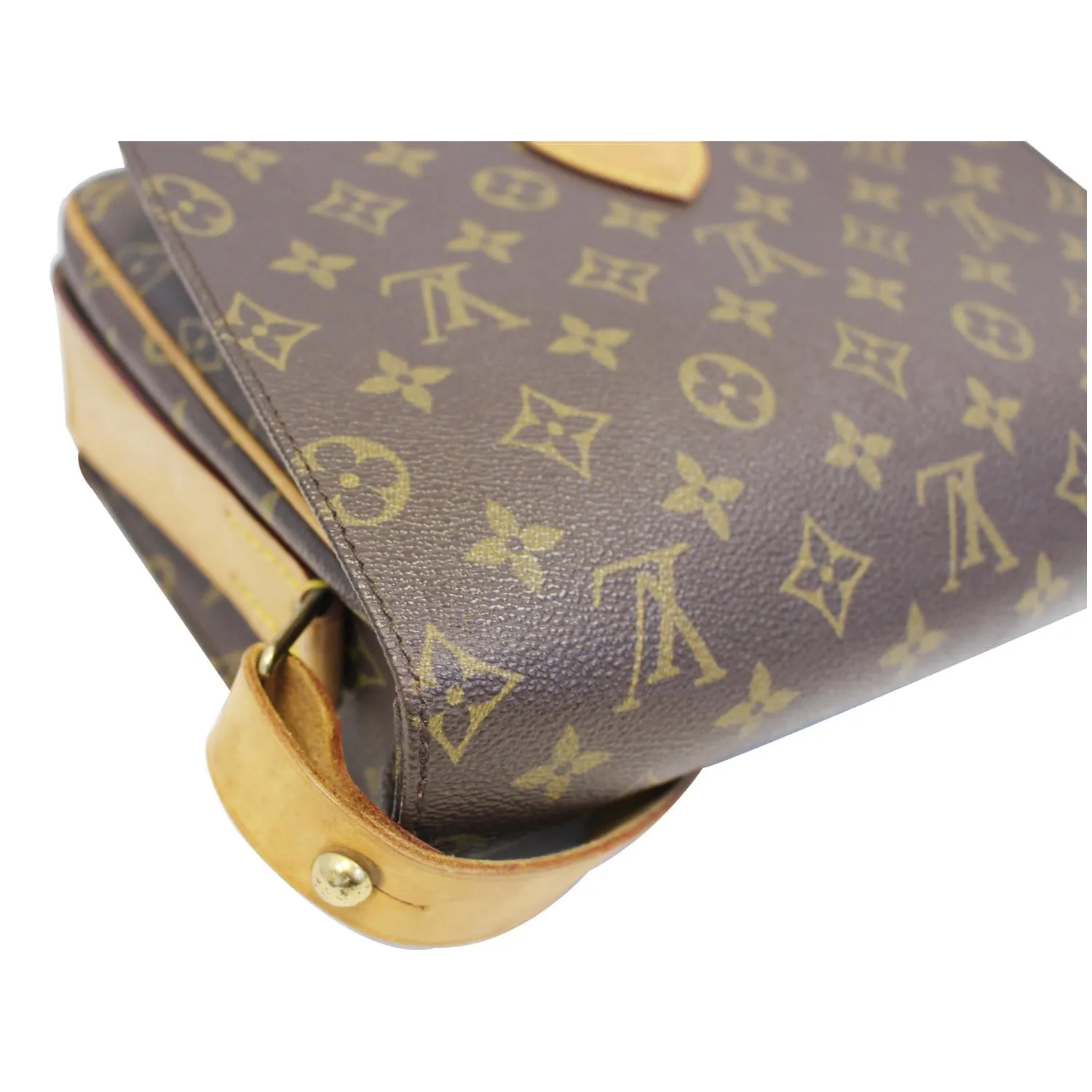 LOUIS VUITTON Cartouchiere MM Monogram Canavs Crossbody Bag Brown