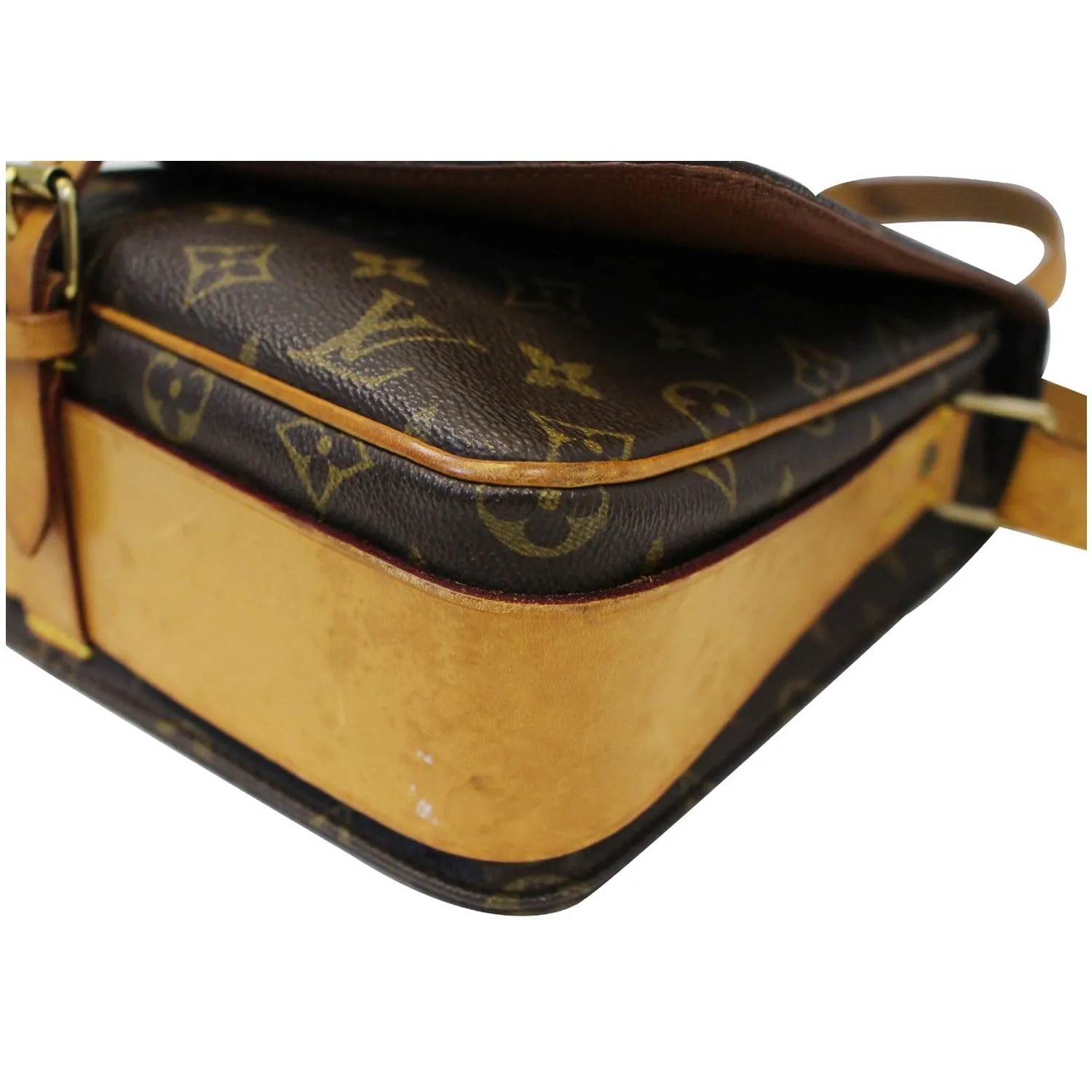 LOUIS VUITTON Cartouchiere MM Monogram Canavs Crossbody Bag Brown