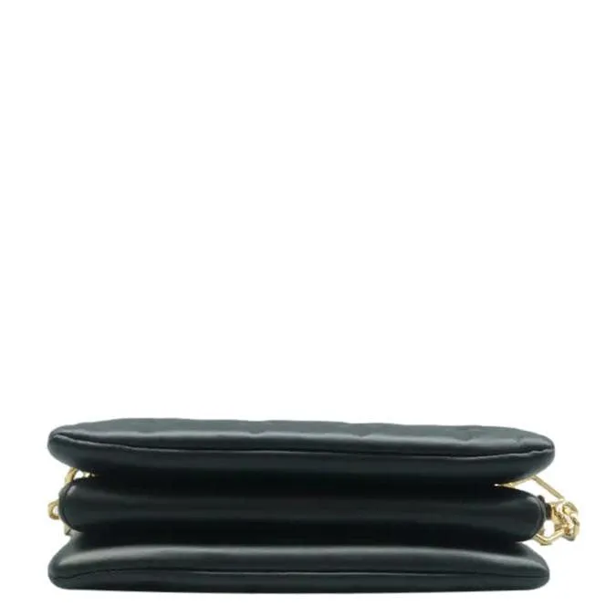 LOUIS VUITTON Coussin BB Monogram Embossed Leather Shoulder Bag Black