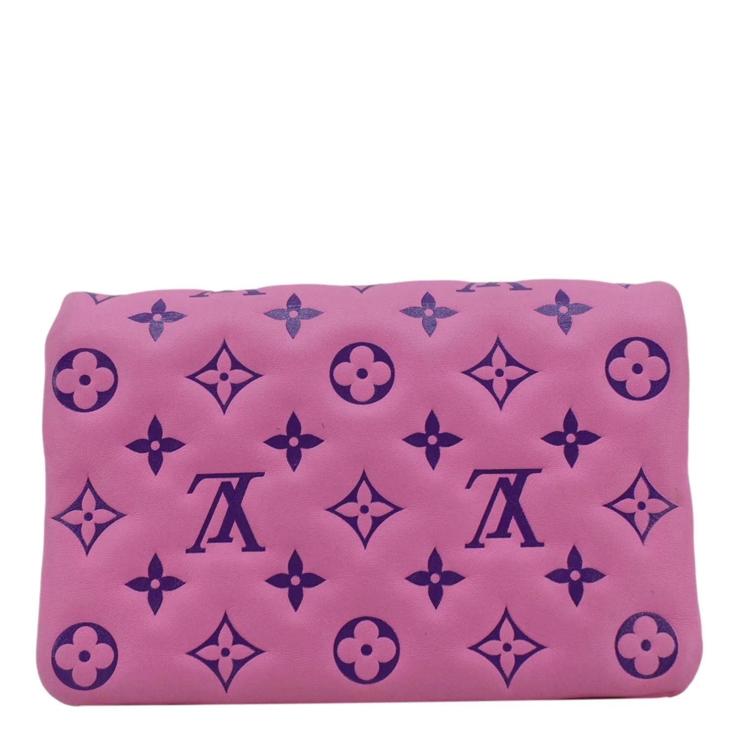 LOUIS VUITTON Coussin Pochette Monogram Embossed Leather Crossbody Bag Pink