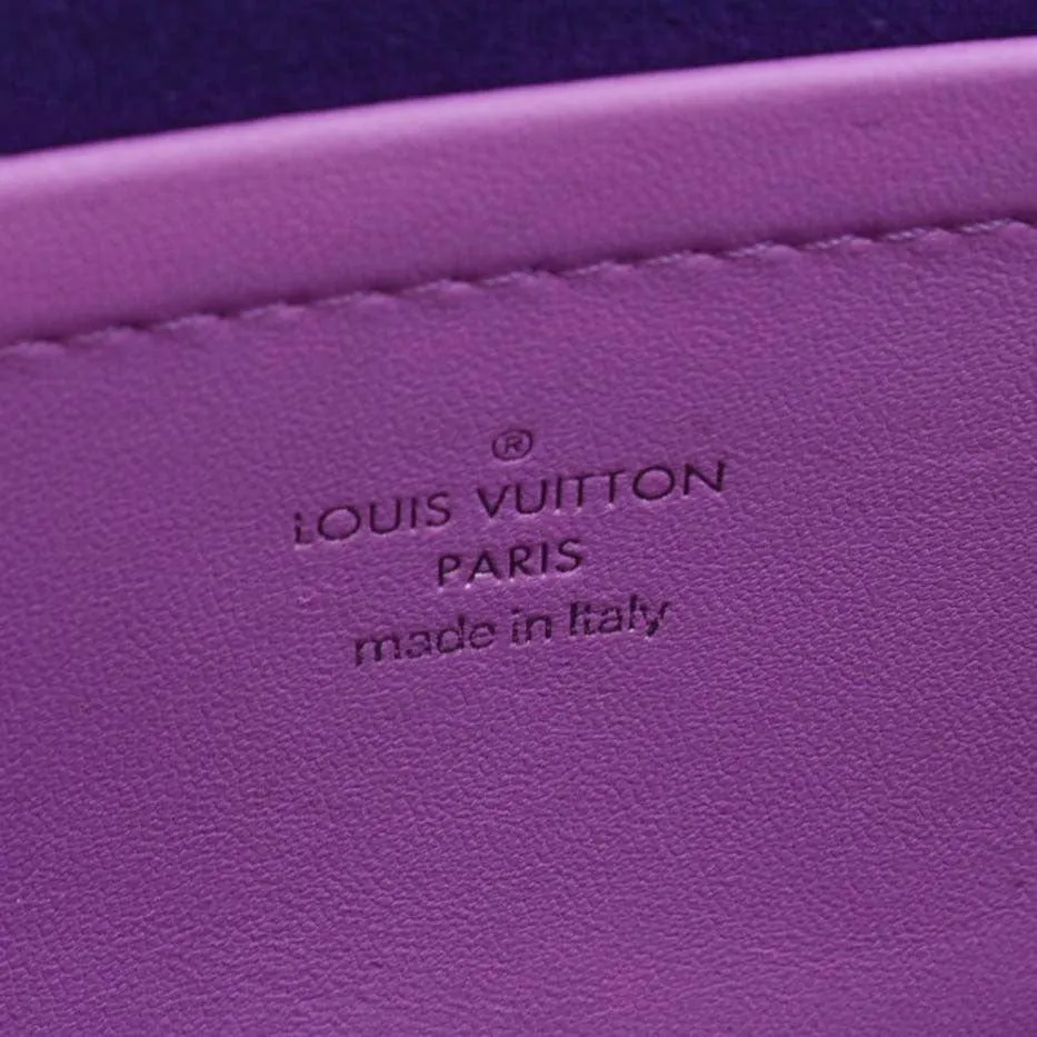 LOUIS VUITTON Coussin Pochette Monogram Embossed Leather Crossbody Bag Pink
