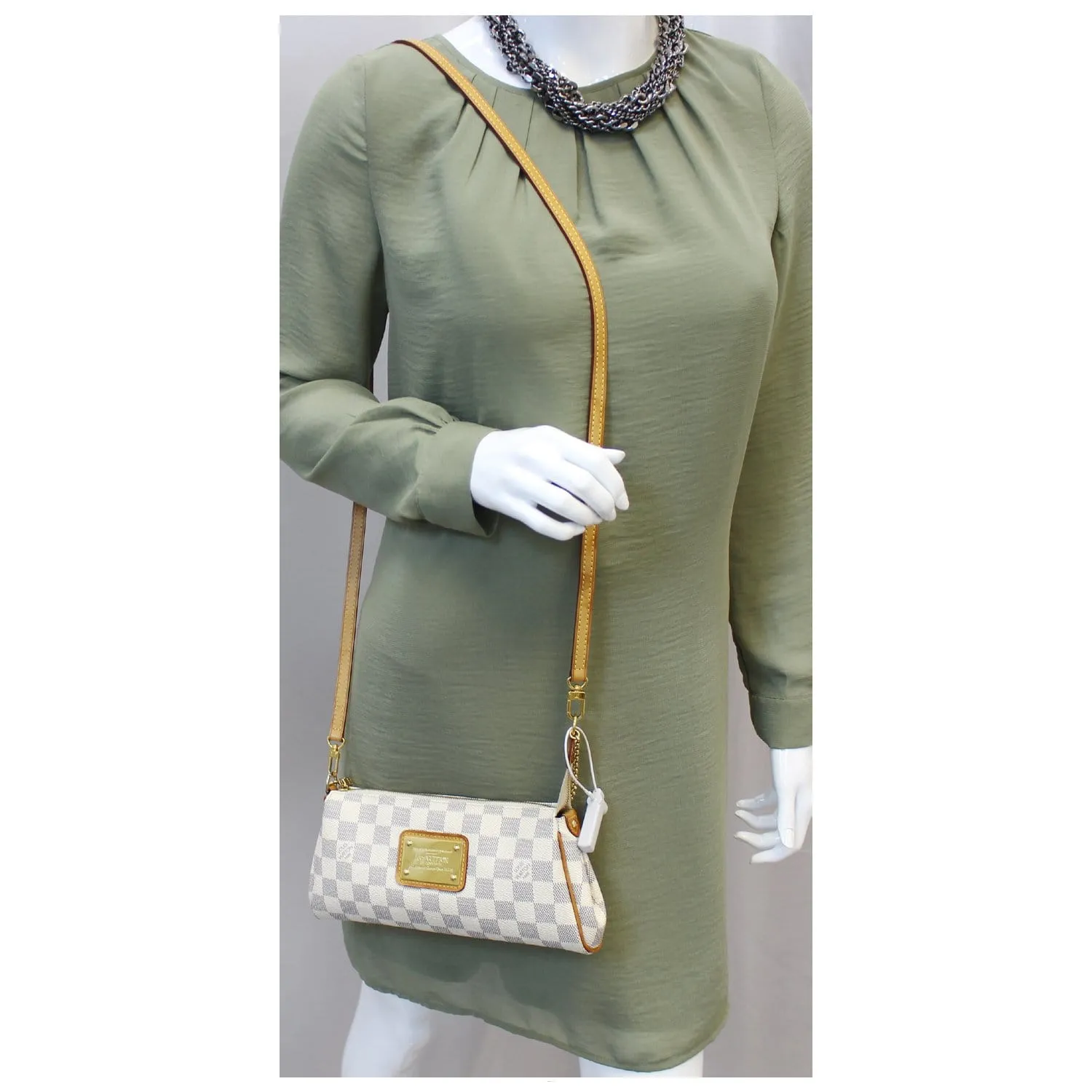 LOUIS VUITTON Damier Azur Eva Clutch Crossbody Bag
