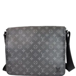 LOUIS VUITTON District PM Monogram Eclipse Messenger Bag Black