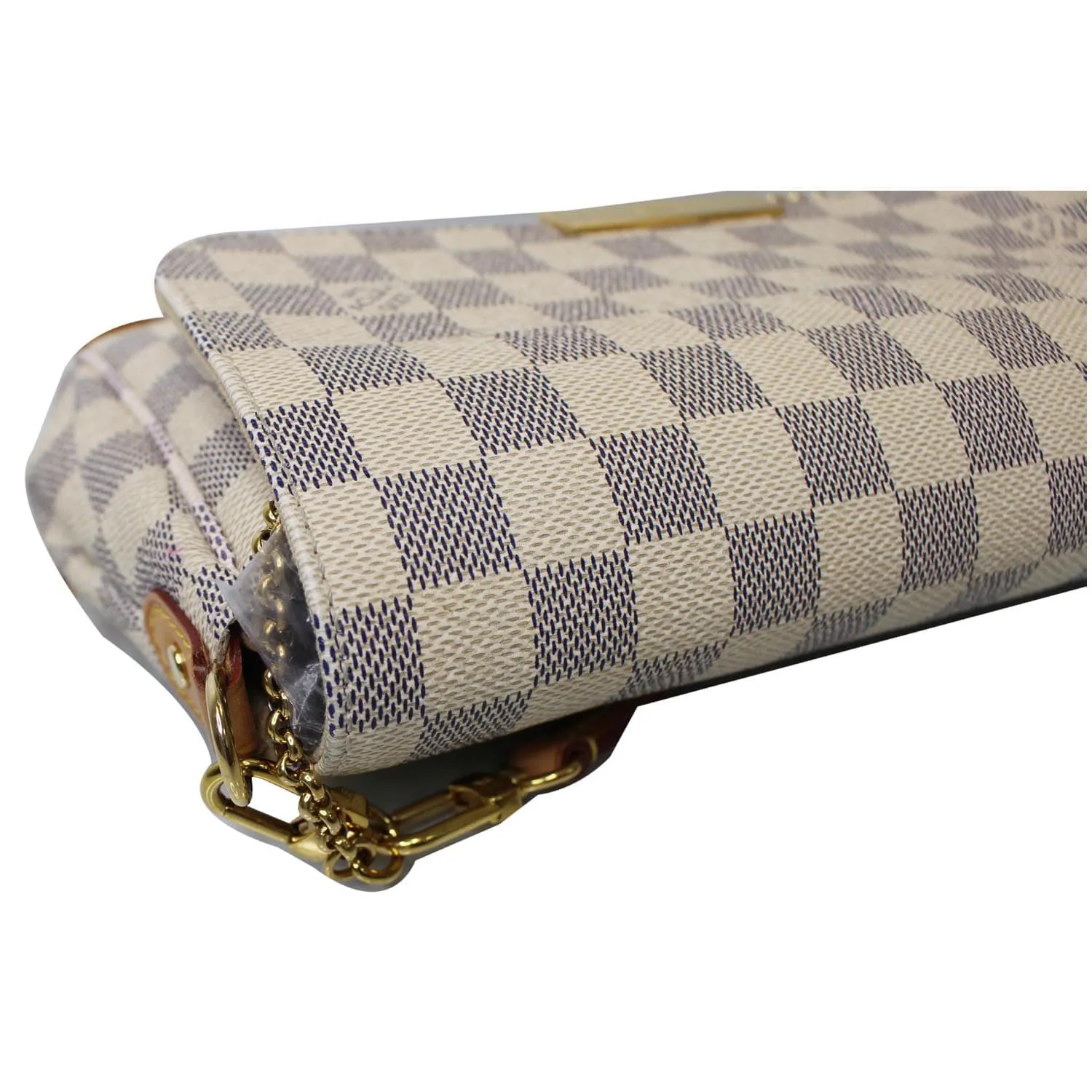 LOUIS VUITTON Favorite MM Damier Azur Crossbody Bag White