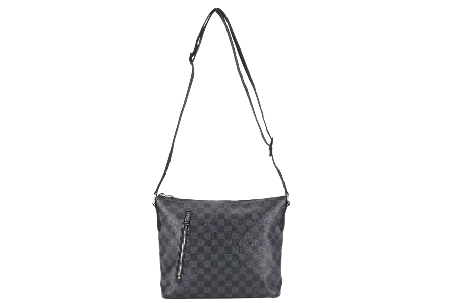 LOUIS VUITTON MICK MM MESSENGER BAG (N41106) DAMIER GRAPHITE SILVER HARDWARE WITH DUST COVER