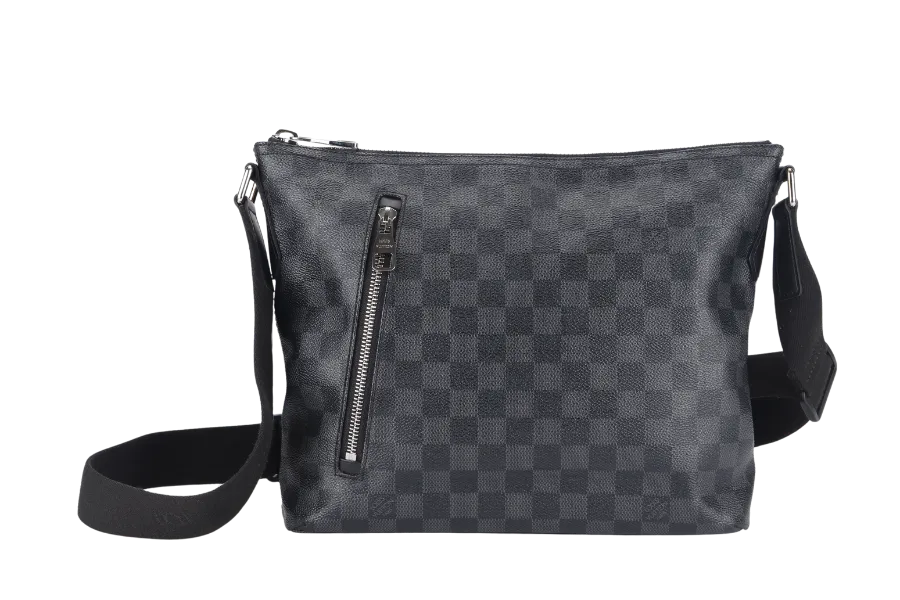 LOUIS VUITTON MICK MM MESSENGER BAG (N41106) DAMIER GRAPHITE SILVER HARDWARE WITH DUST COVER