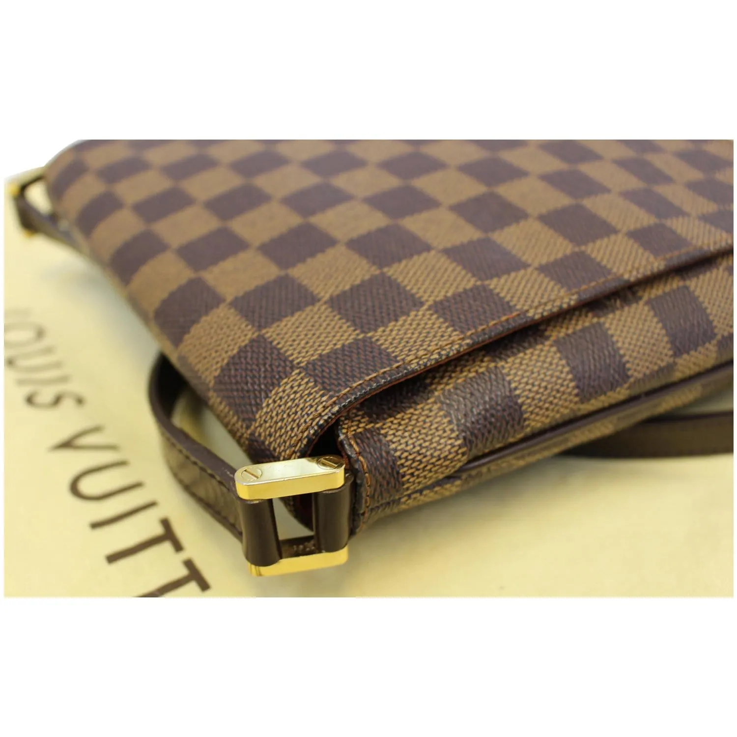 LOUIS VUITTON Musette Salsa Damier Ebene Crossbody Bag Brown
