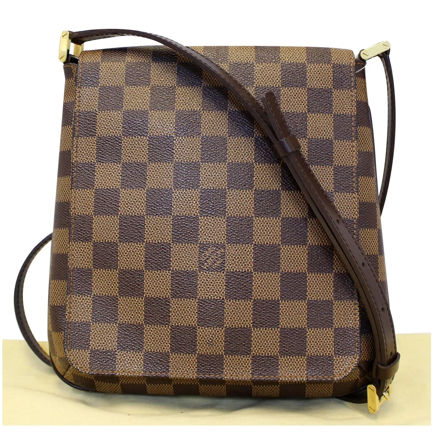 LOUIS VUITTON Musette Salsa Damier Ebene Crossbody Bag Brown