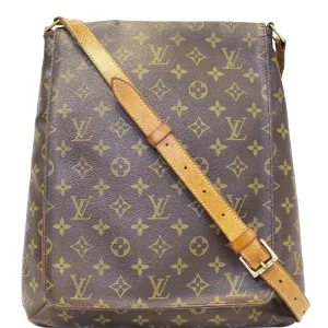 LOUIS VUITTON Musette Salsa GM Monogram Canvas Crossbody Bag Brown