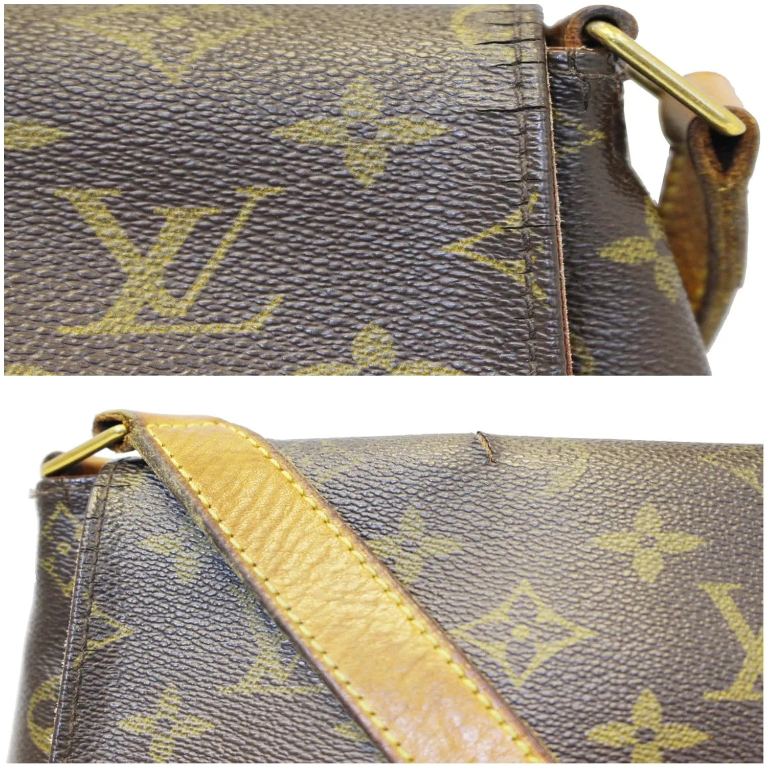 LOUIS VUITTON Musette Salsa GM Monogram Canvas Crossbody Bag Brown