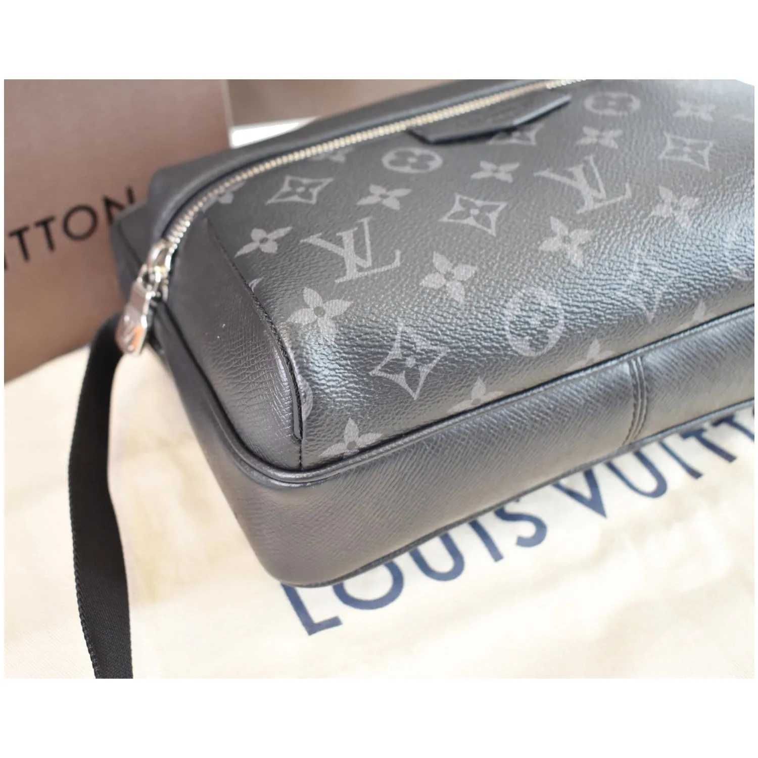 LOUIS VUITTON Outdoor Messenger Eclipse Canvas Crossbody Bag Black