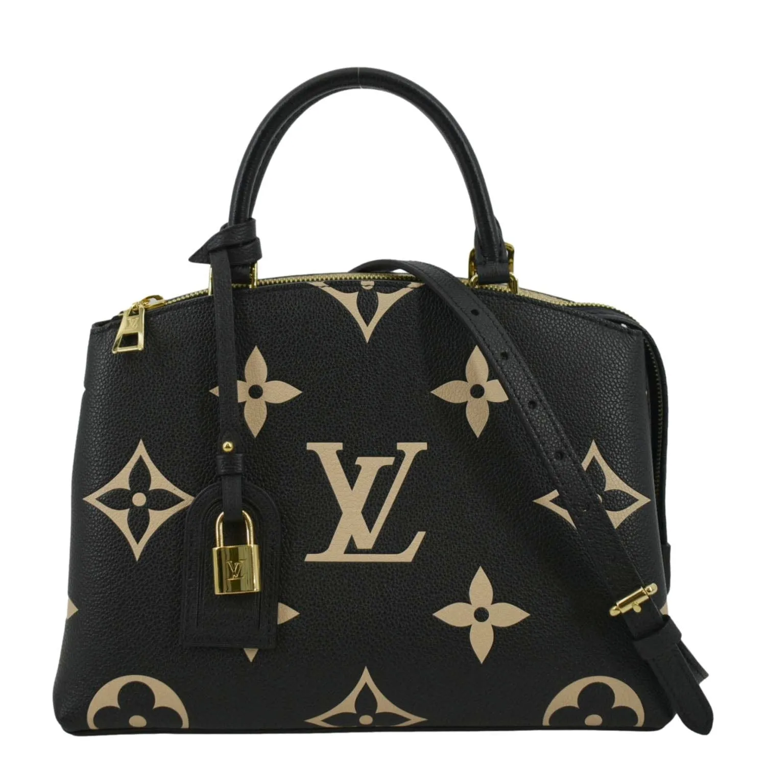 LOUIS VUITTON Petit Palais Embossed Leather Shoulder Bag Bicolor