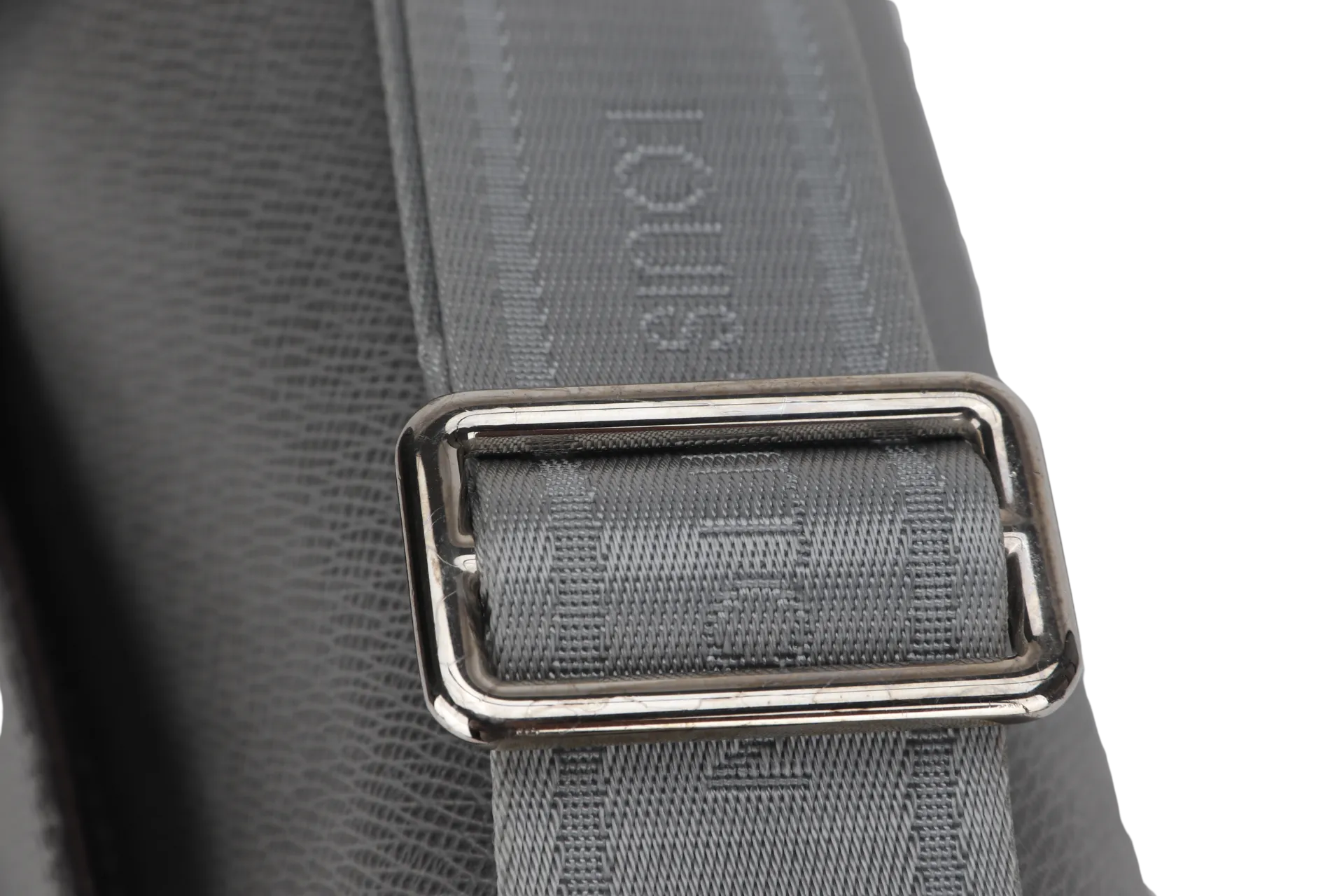 LOUIS VUITTON ROMAN GREY LEATHER MESSENGER BAG SILVER HARDWARE WITH DUST COVER