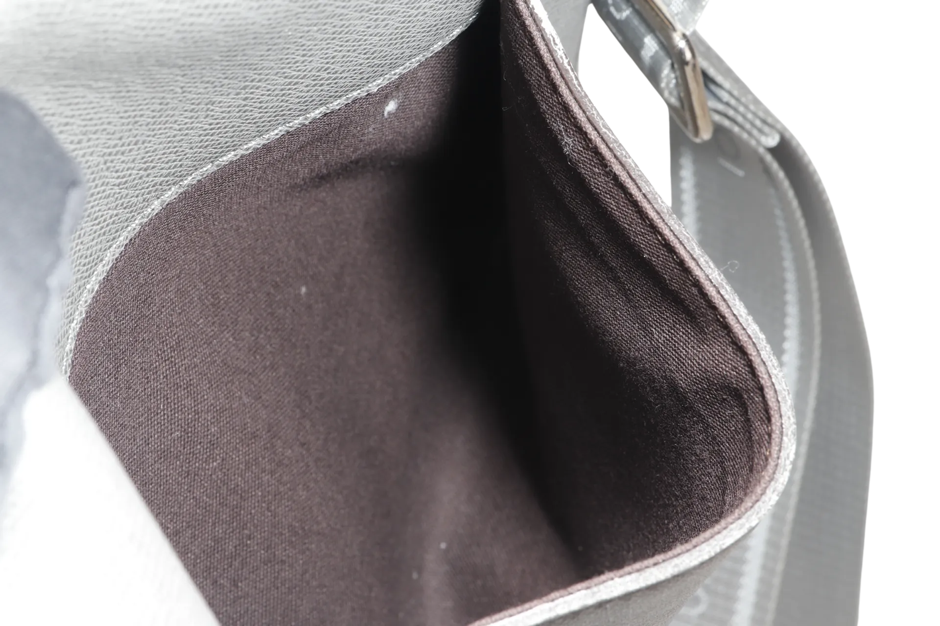 LOUIS VUITTON ROMAN GREY LEATHER MESSENGER BAG SILVER HARDWARE WITH DUST COVER