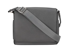 LOUIS VUITTON ROMAN GREY LEATHER MESSENGER BAG SILVER HARDWARE WITH DUST COVER