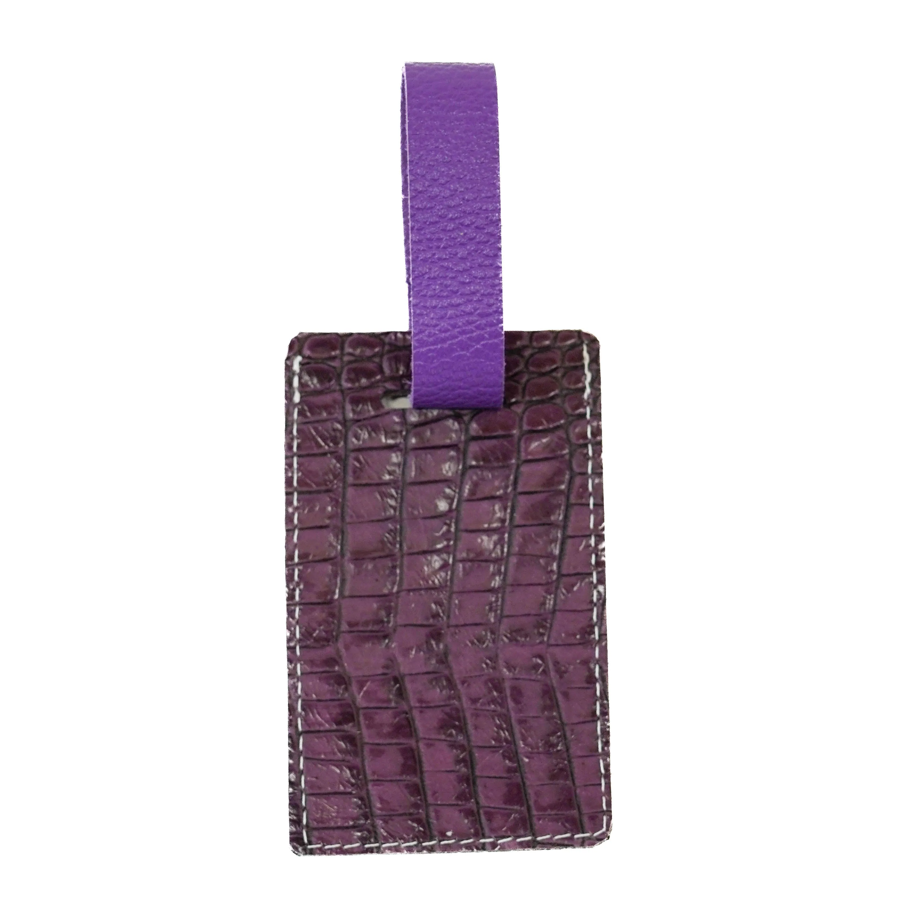 Luggage Tag - All Embossed w/ Amethyst Croc
