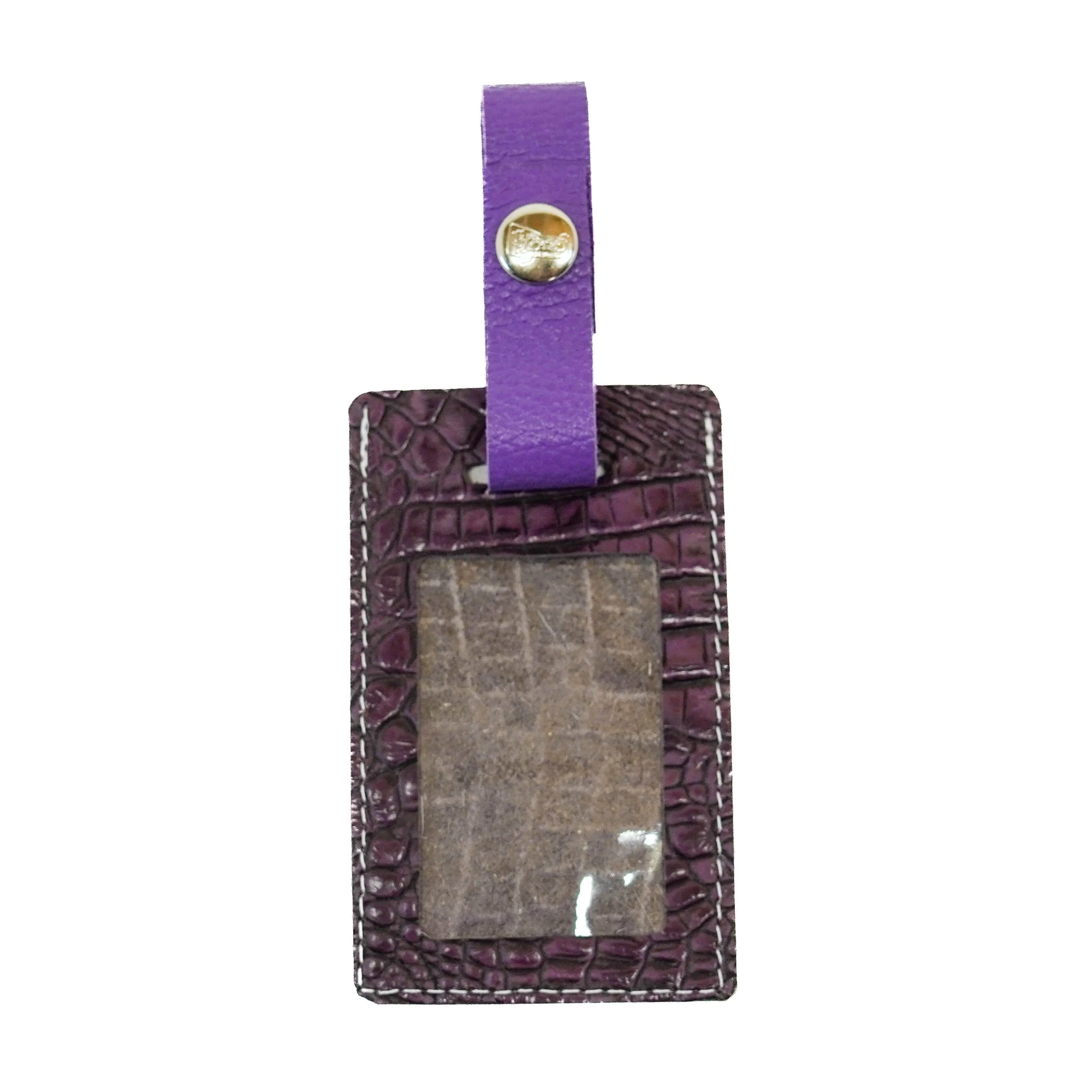 Luggage Tag - All Embossed w/ Amethyst Croc