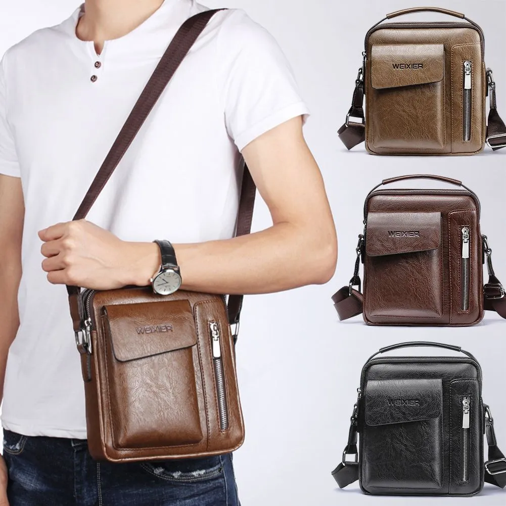 Men''s Leather Messenger Briefcase Bags Cross body Handbag Shoulder Bag