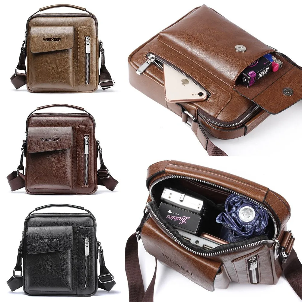 Men''s Leather Messenger Briefcase Bags Cross body Handbag Shoulder Bag