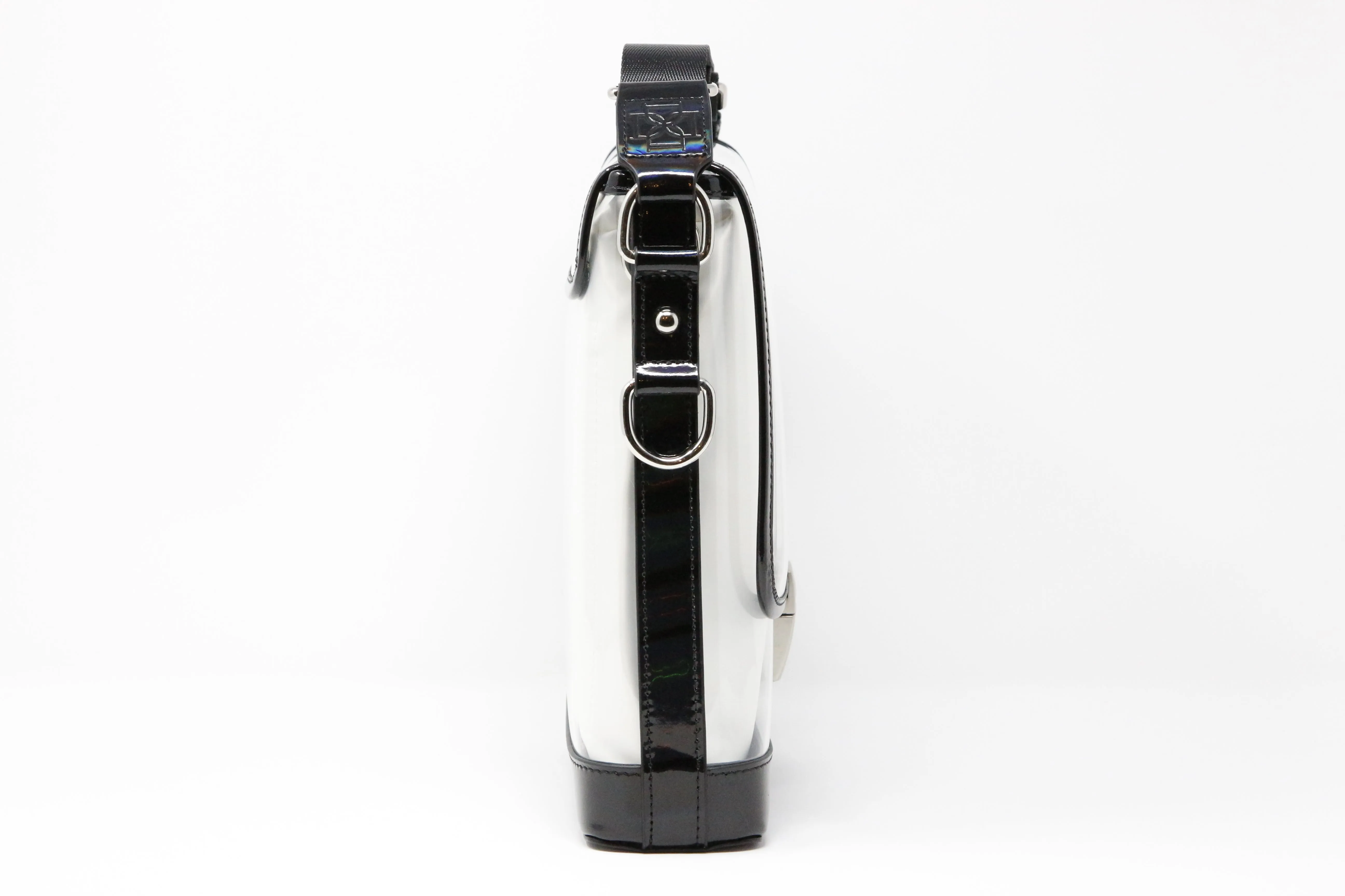 Messenger (Black Holographic Leather, Platinum Liner) - Buy with Prime