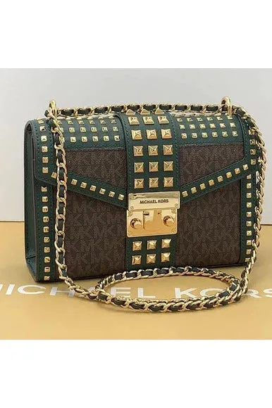 Michael Kors Racing Green Medium Flap Shoulder Messenger Bag - 35F1GXOL2B