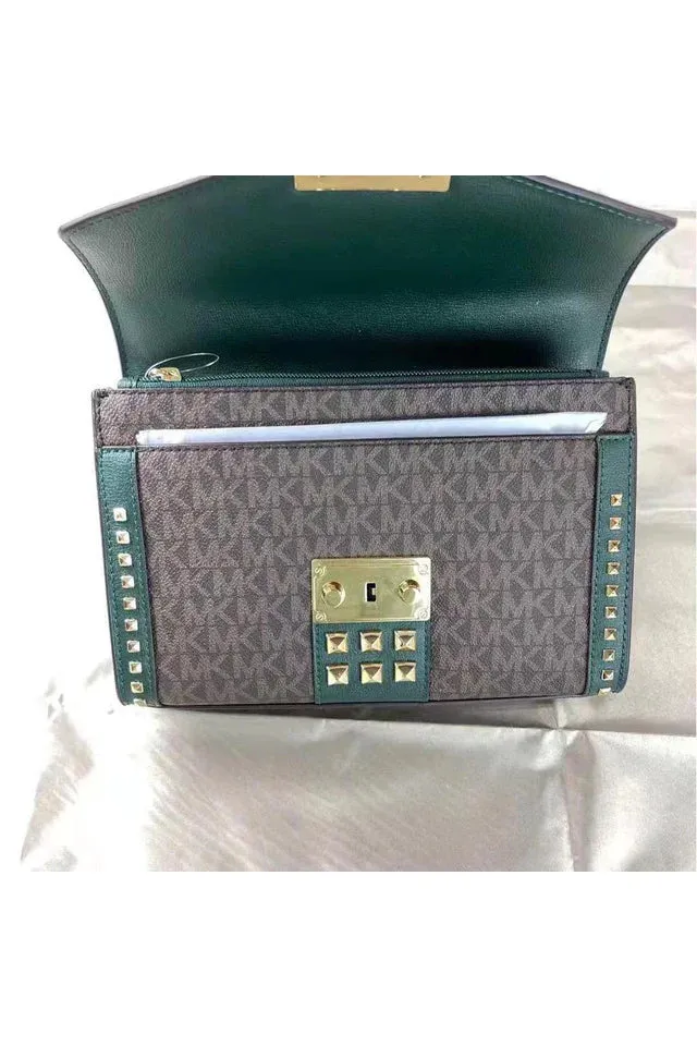 Michael Kors Racing Green Medium Flap Shoulder Messenger Bag - 35F1GXOL2B