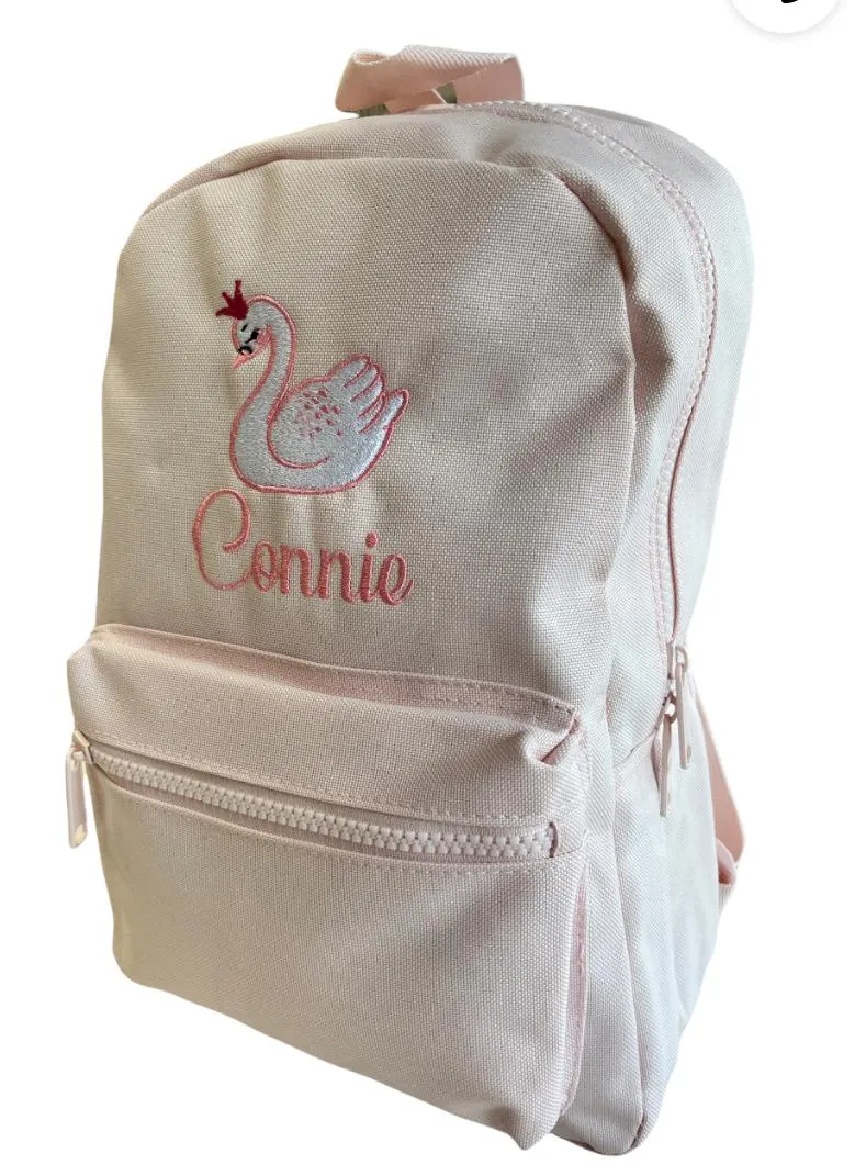 Mini Essential Backpack personalised with Swan Design