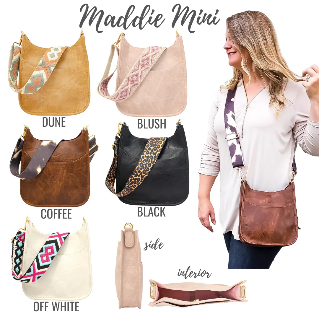 Mini Guitar Strap Purse - Mini Faux Leather Messenger - Monogrammable Cross Body Purse - 5 Colors