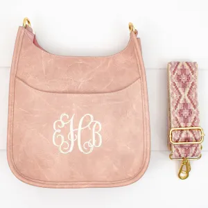 Mini Guitar Strap Purse - Mini Faux Leather Messenger - Monogrammable Cross Body Purse - 5 Colors